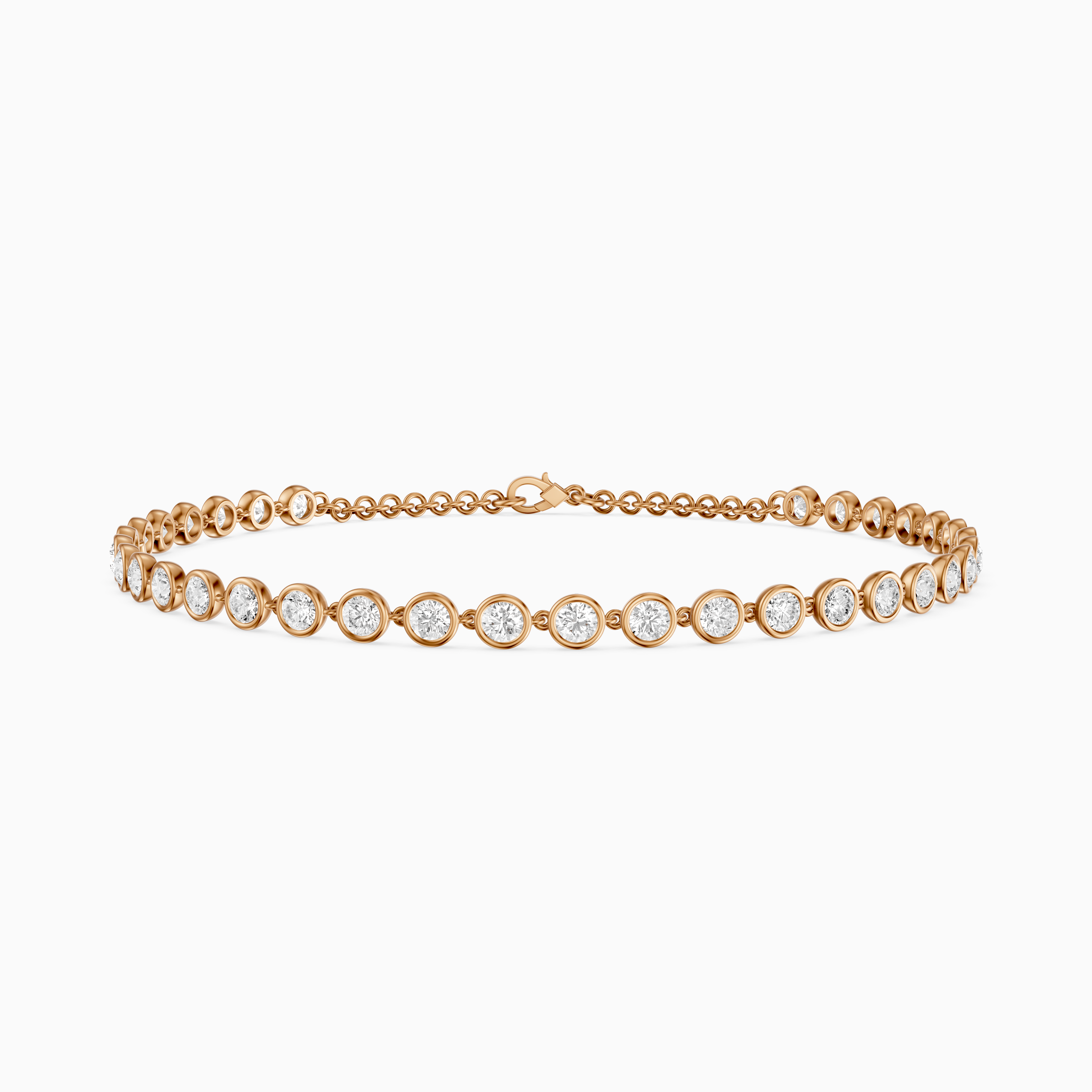 Martine Round Lab Grown Diamond Bezel Set Tennis Bracelet
