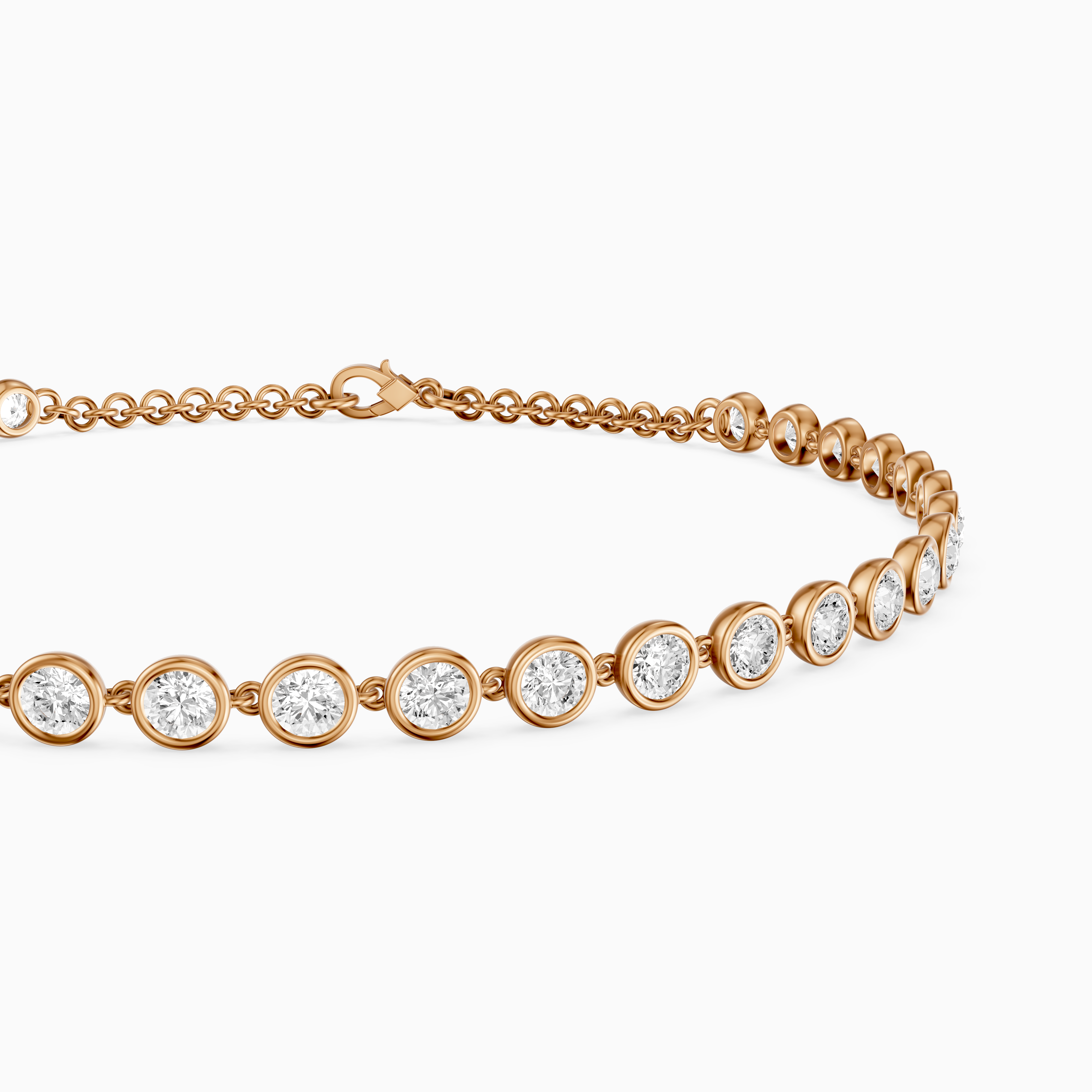 Martine Round Lab Grown Diamond Bezel Set Tennis Bracelet