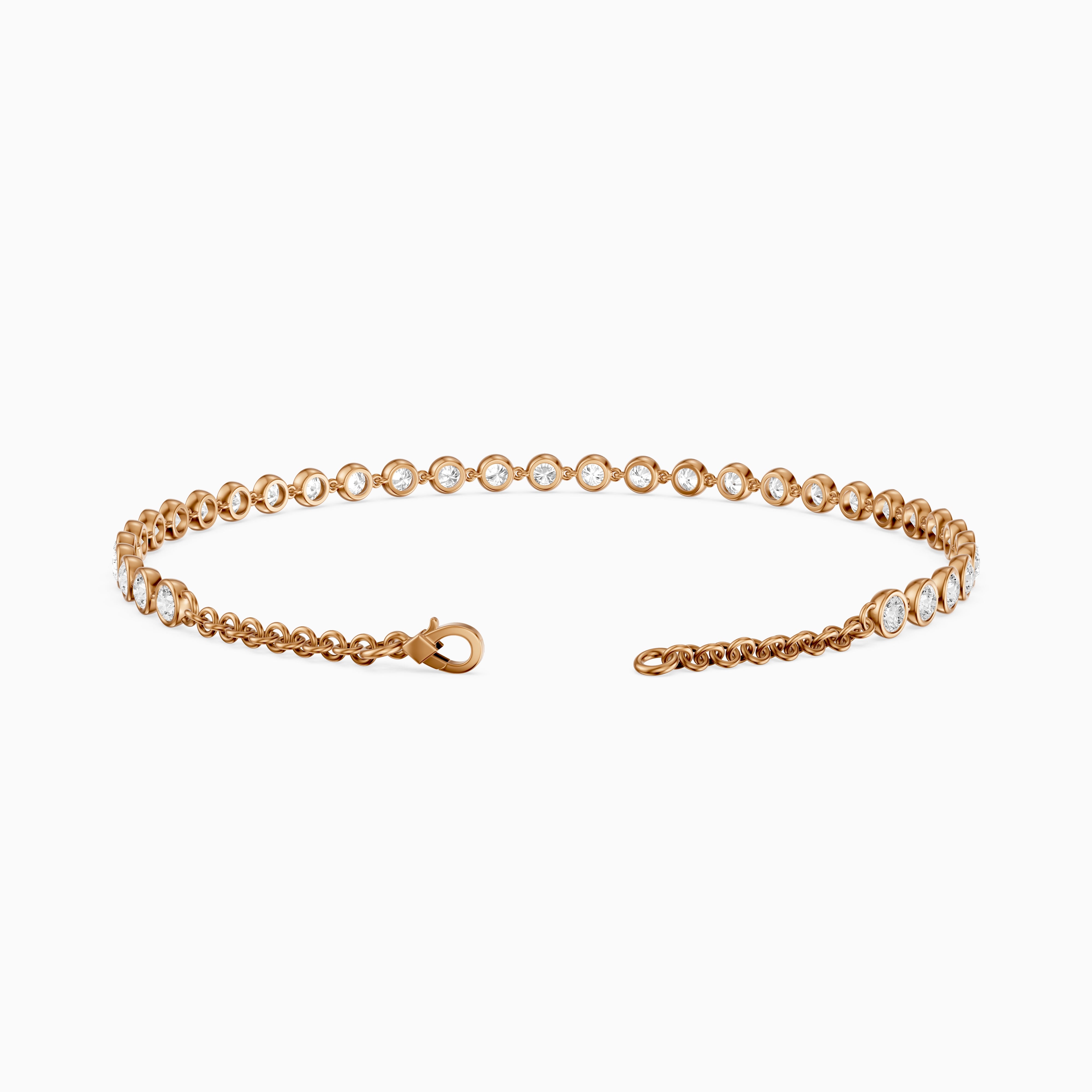 Martine Round Lab Grown Diamond Bezel Set Tennis Bracelet