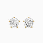 Zlata Round Cut Lab Diamond Tulip Basket Solitaire Stud Earrings