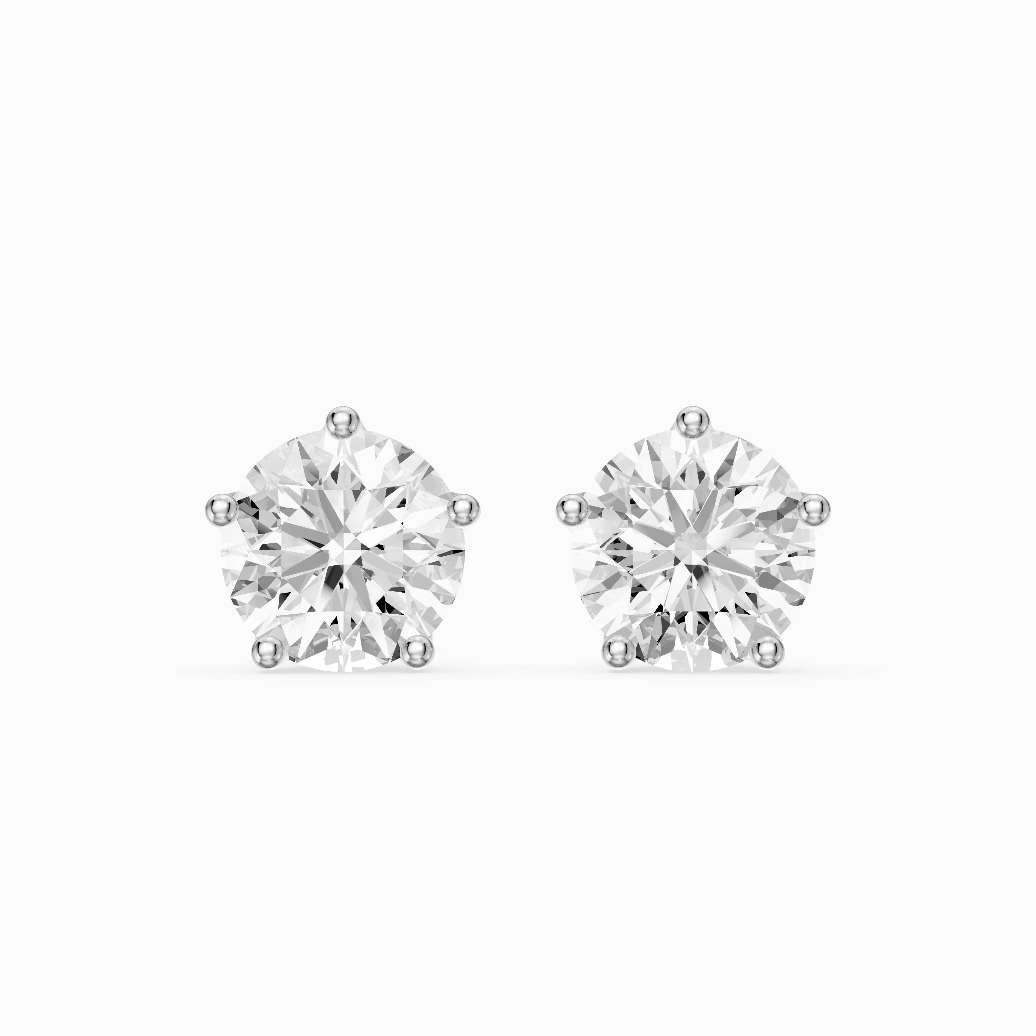Zlata Round Cut Lab Diamond Tulip Basket Solitaire Stud Earrings