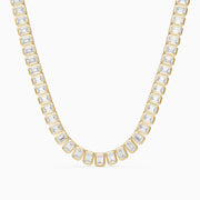 Liliana Emerald Lab Grown Diamond Graduated Bezel Set Tennis Necklace