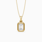 Dove Emerald Cut Double Bezel Lab Grown Diamond Pendant