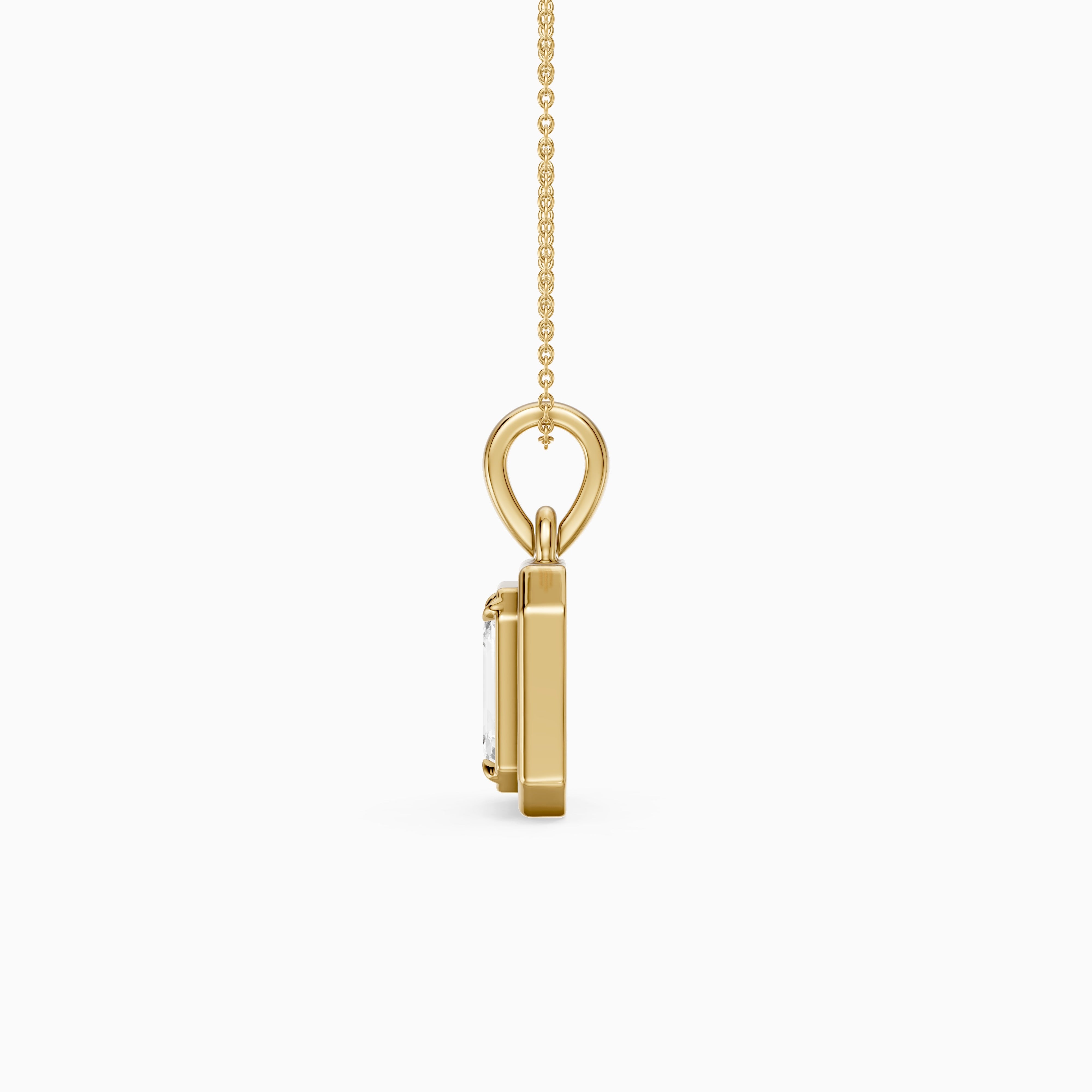 Dove Emerald Cut Double Bezel Lab Grown Diamond Pendant