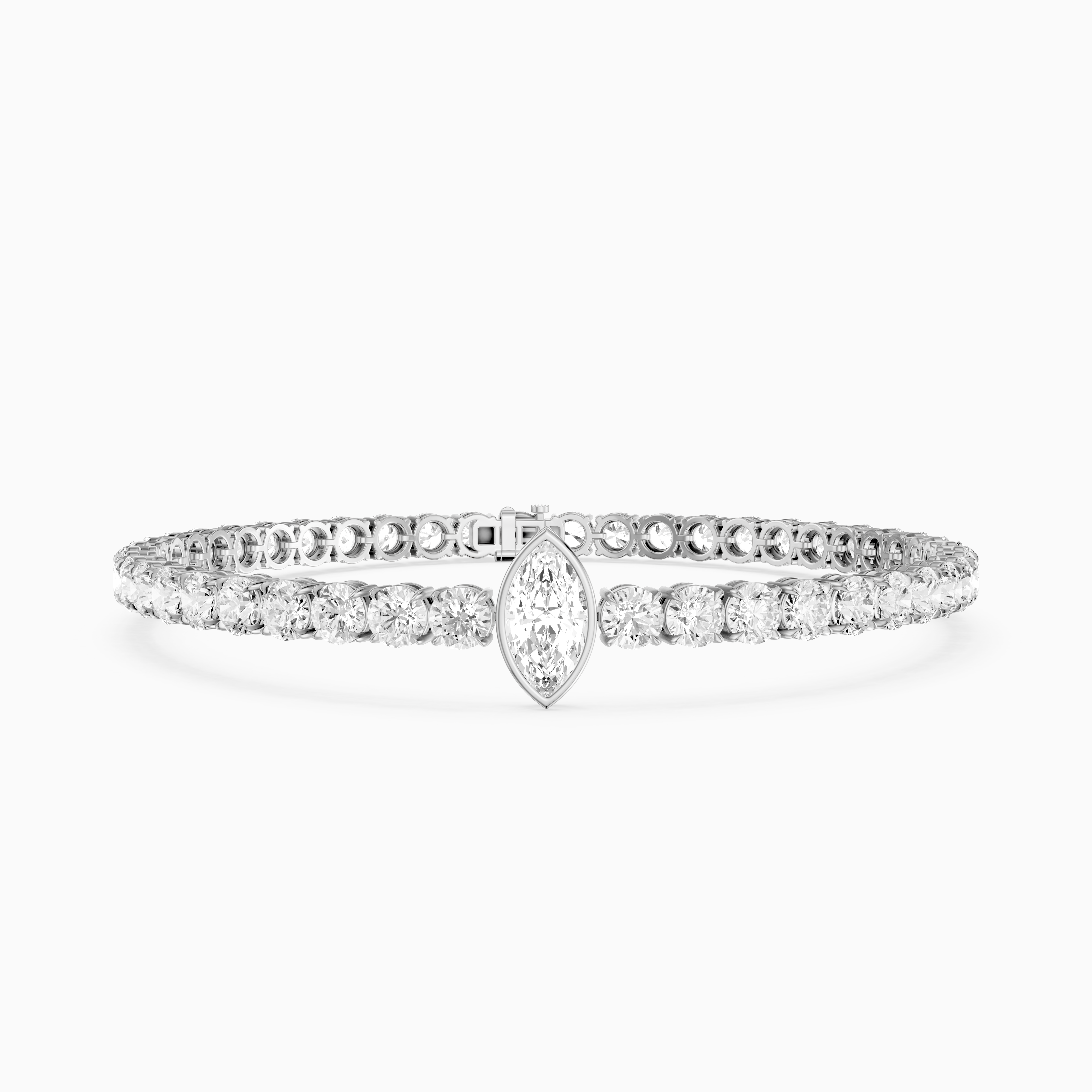 Maxine Marquise Lab Grown Diamond Single Station Tennis Bracelet