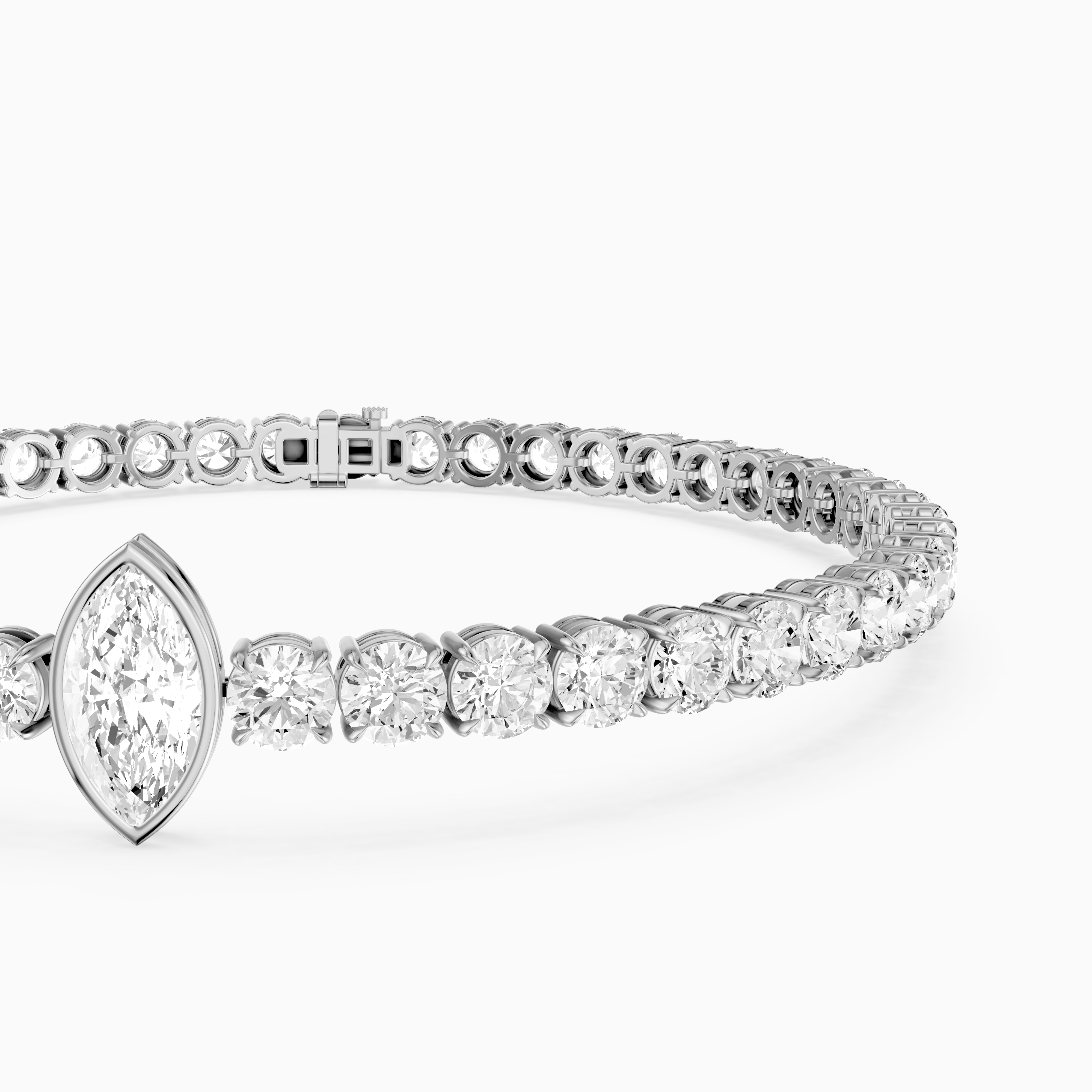 Maxine Marquise Lab Grown Diamond Single Station Tennis Bracelet