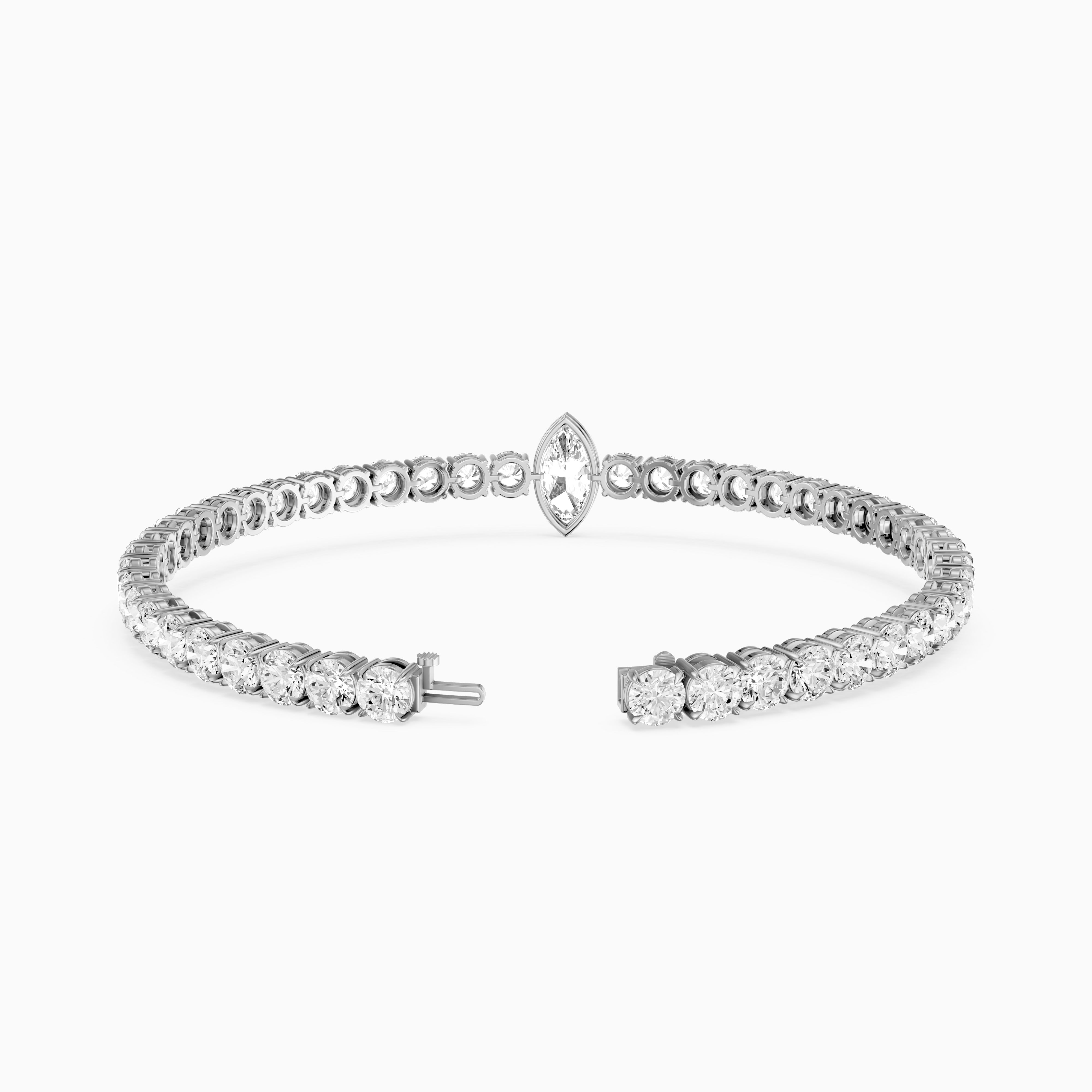 Maxine Marquise Lab Grown Diamond Single Station Tennis Bracelet