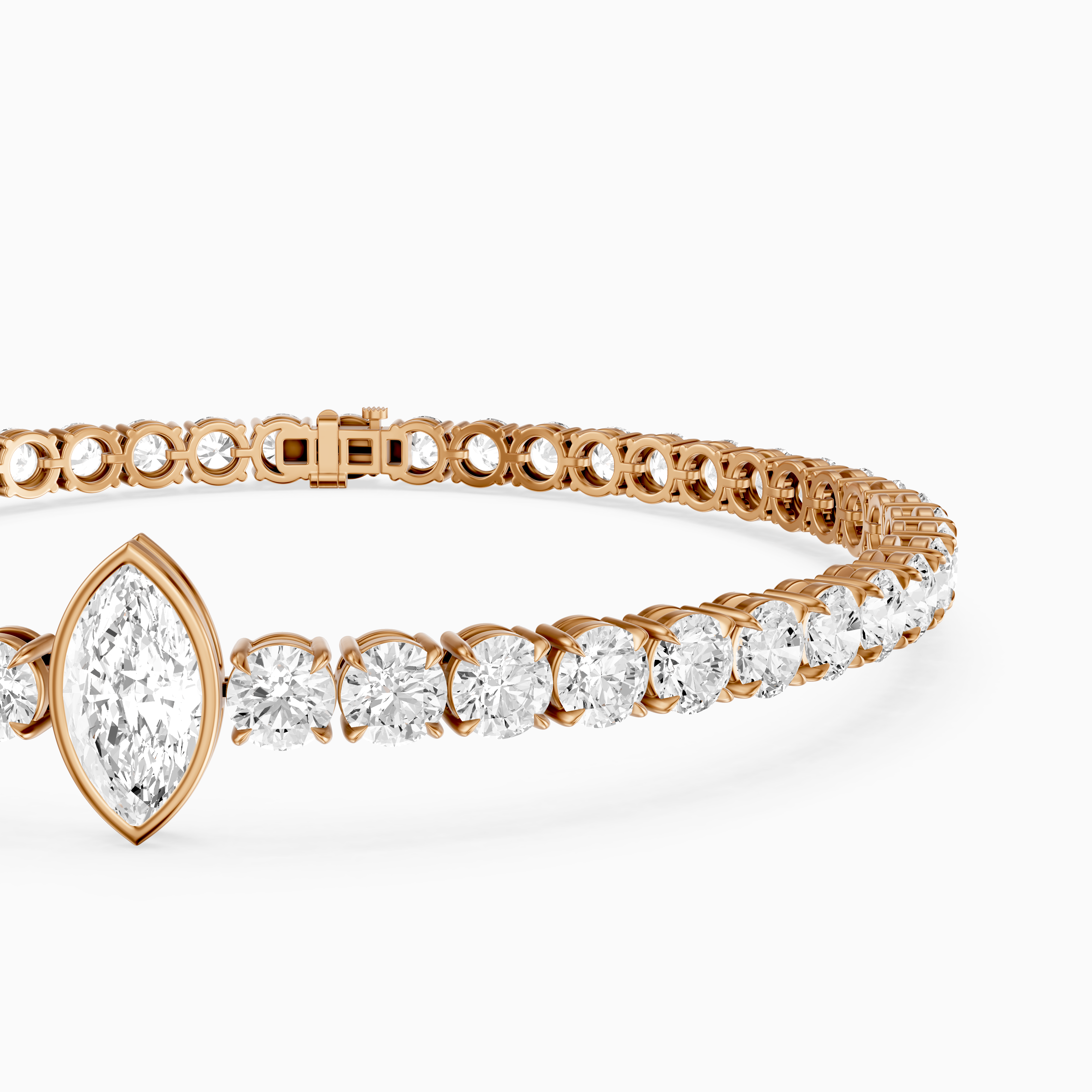 Maxine Marquise Lab Grown Diamond Single Station Tennis Bracelet