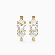 Prune Mixed Cut Lab Grown Diamond Trio Hoop Earrings