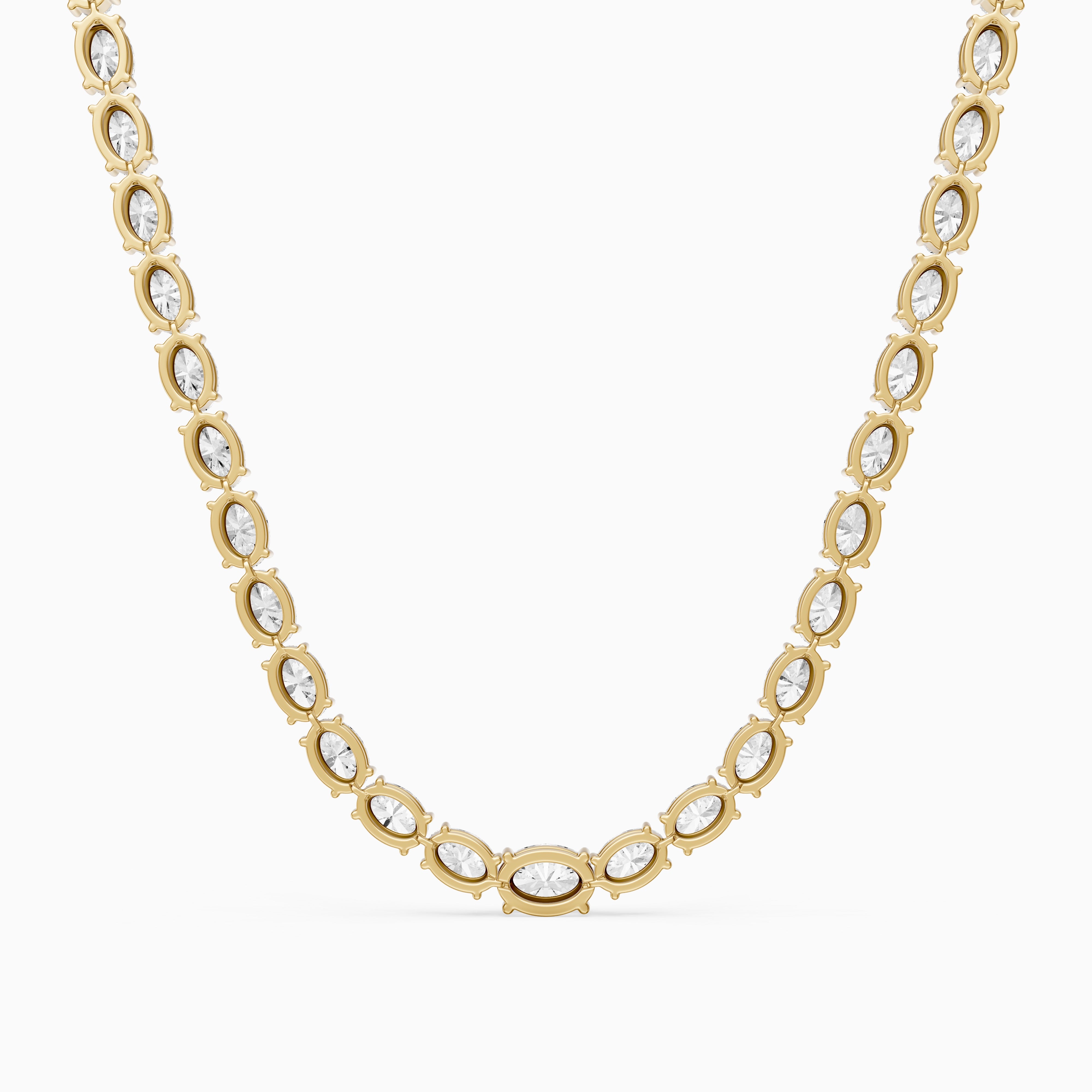 Magnolia Oval Cut Lab Grown Diamond Four Prong Tennis Necklace