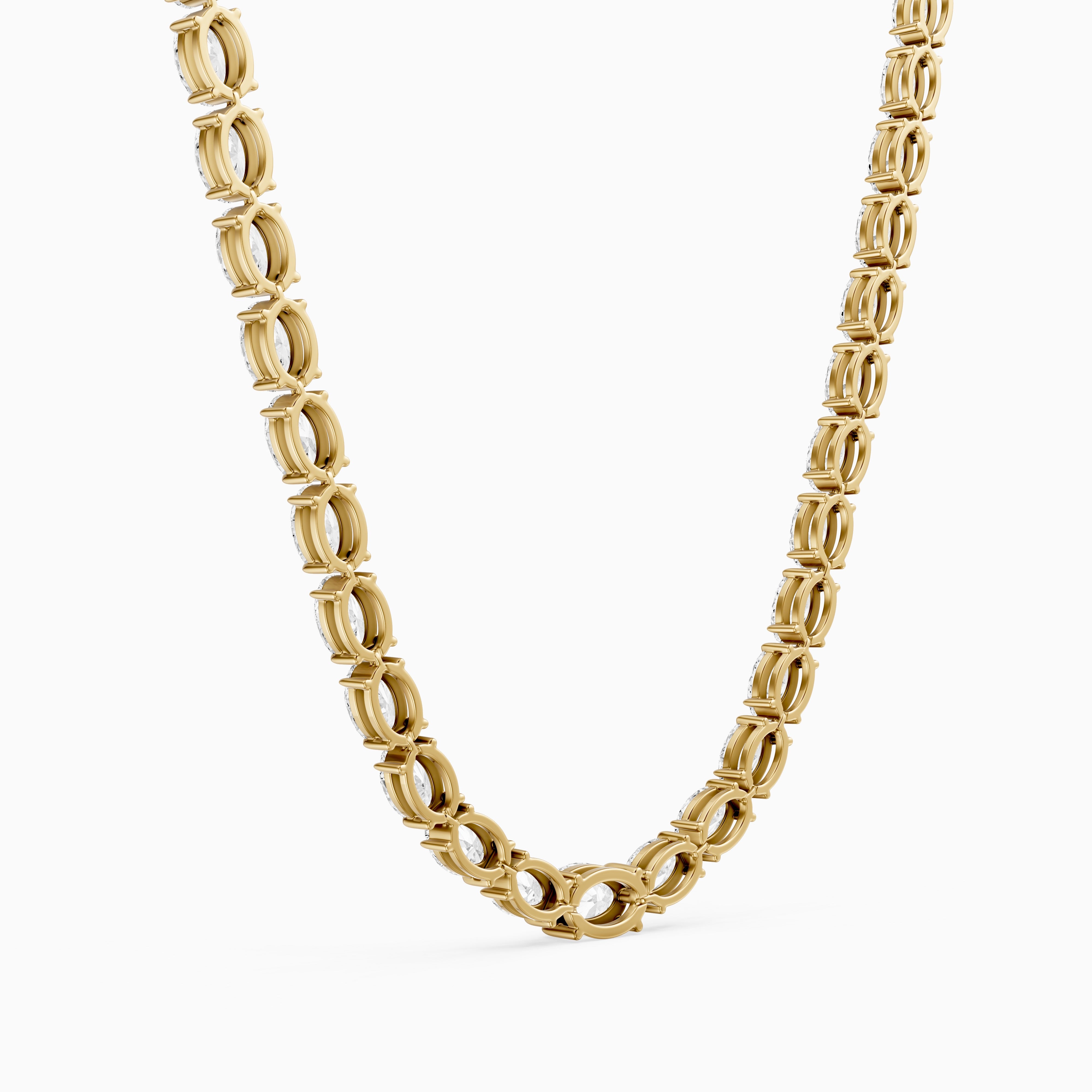 Magnolia Oval Cut Lab Grown Diamond Four Prong Tennis Necklace