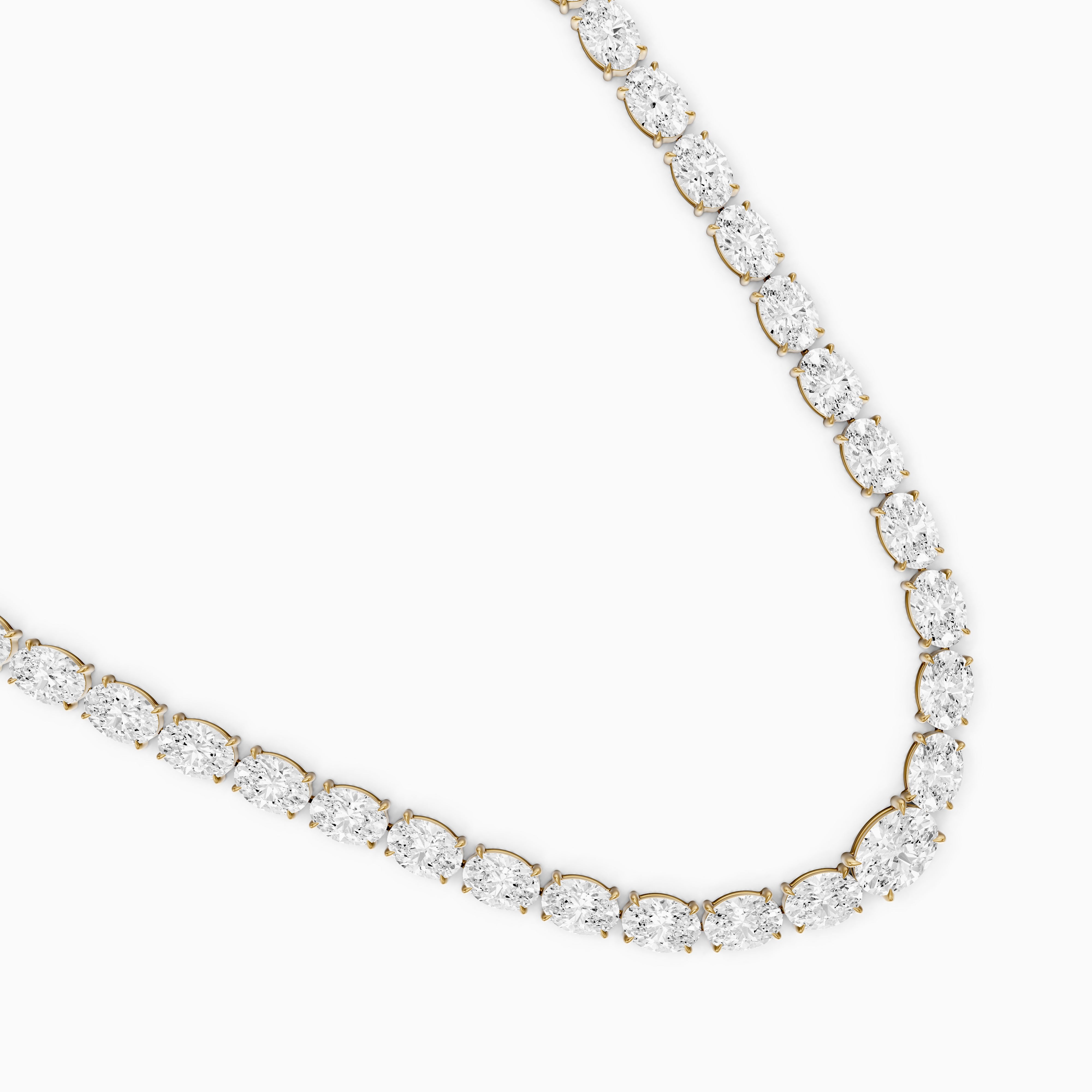 Magnolia Oval Cut Lab Grown Diamond Four Prong Tennis Necklace