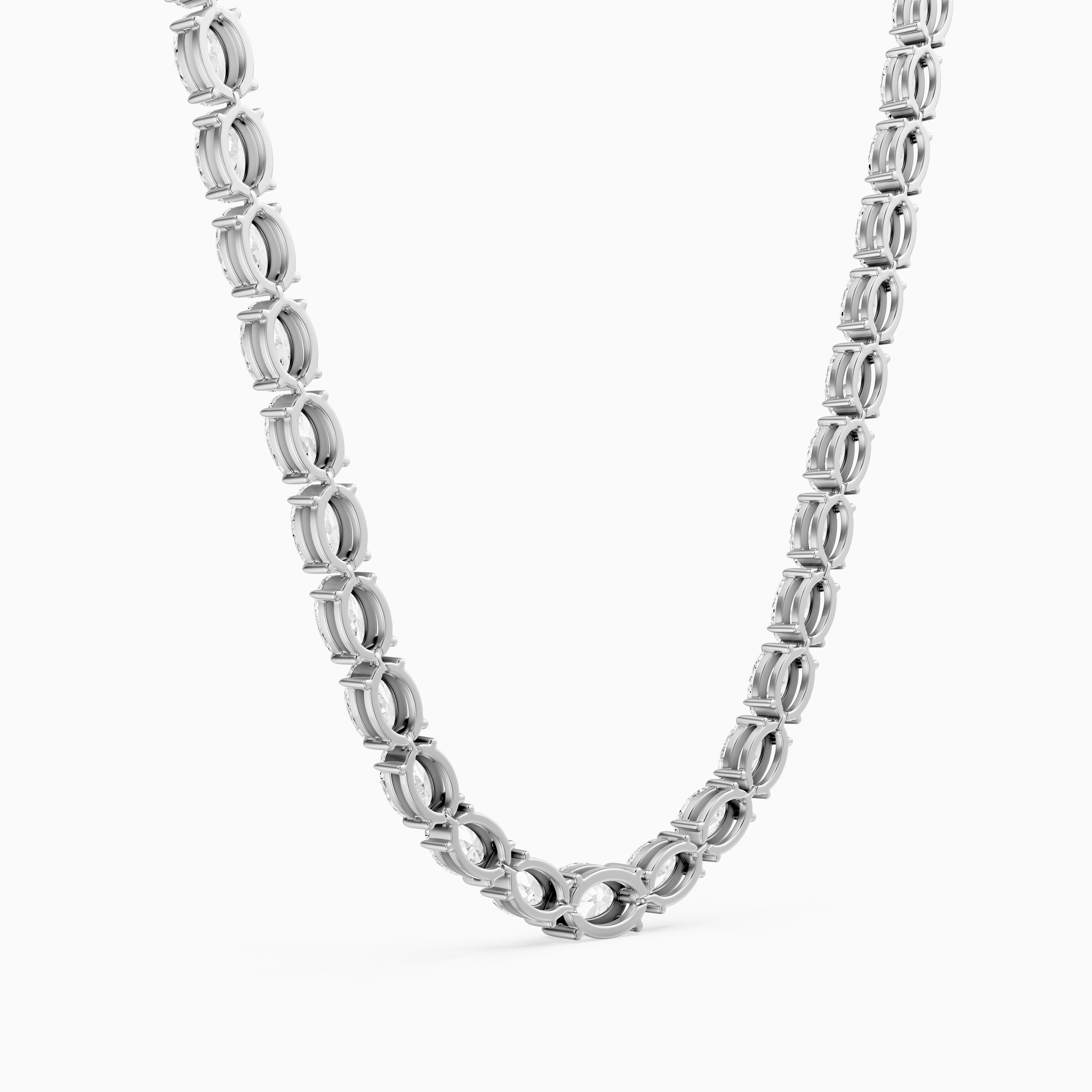 Magnolia Oval Cut Lab Grown Diamond Four Prong Tennis Necklace