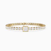 Corrine Princess Cut Lab Grown Diamond Single Station Tennis Bracelet