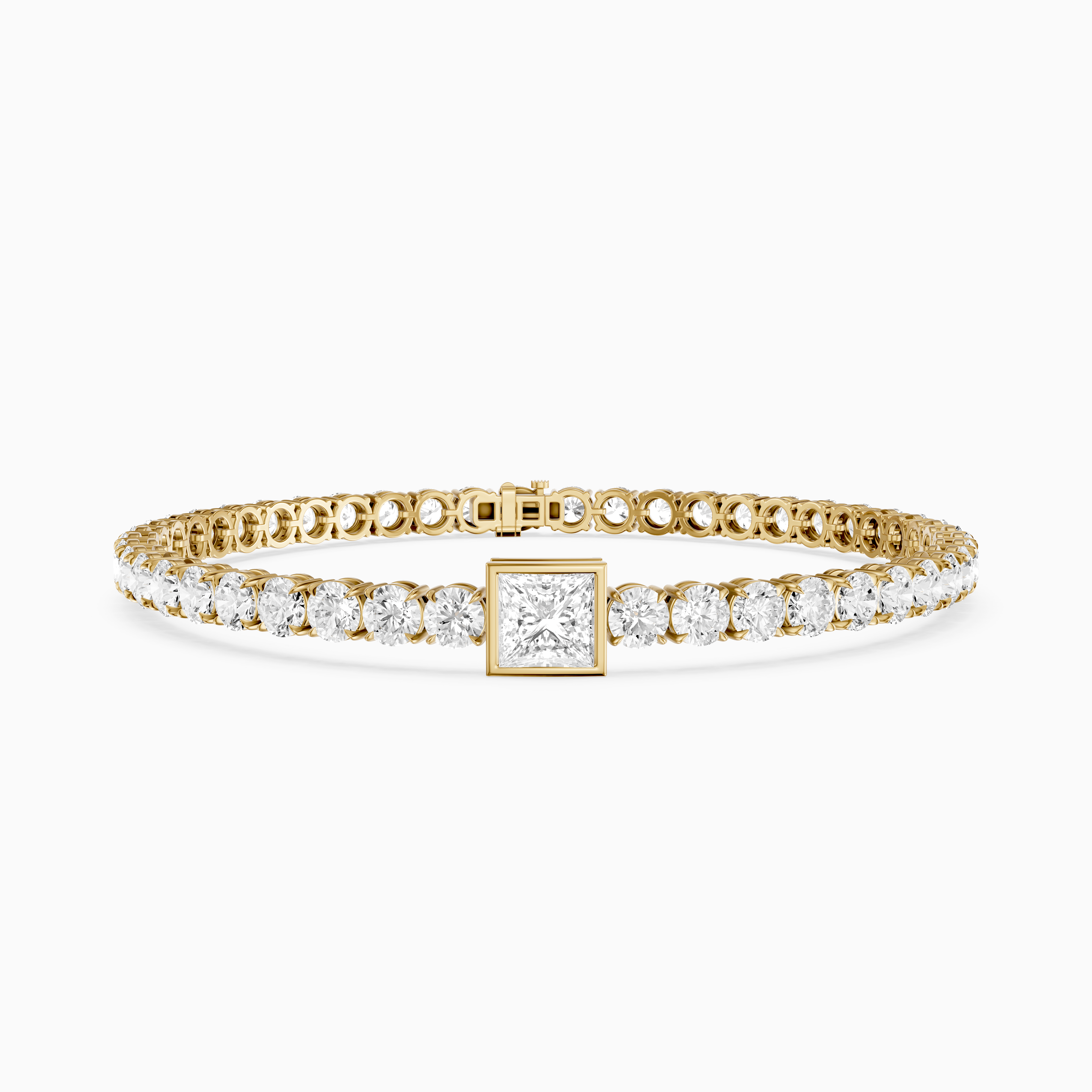 Corrine Princess Cut Lab Grown Diamond Single Station Tennis Bracelet
