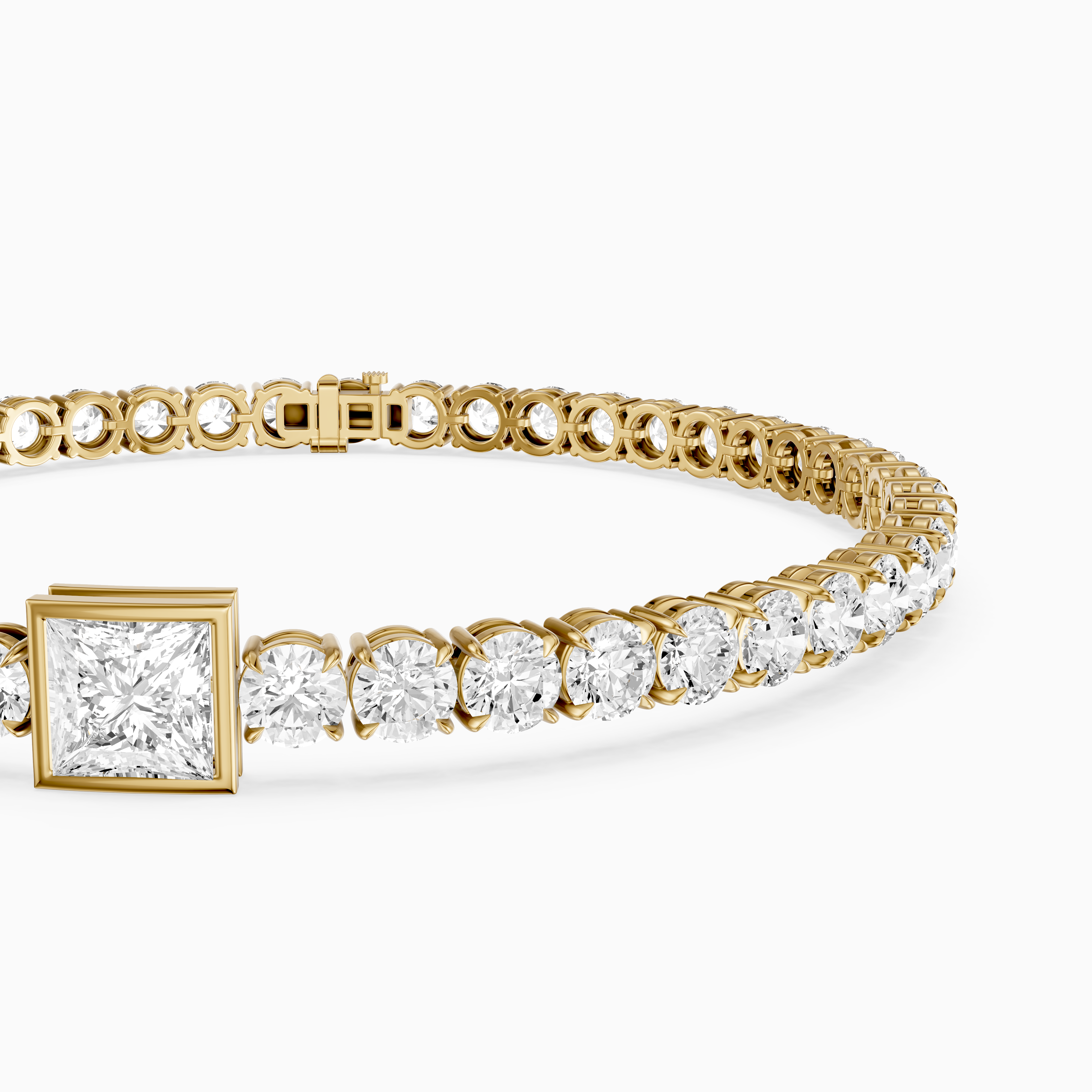 Corrine Princess Cut Lab Grown Diamond Single Station Tennis Bracelet