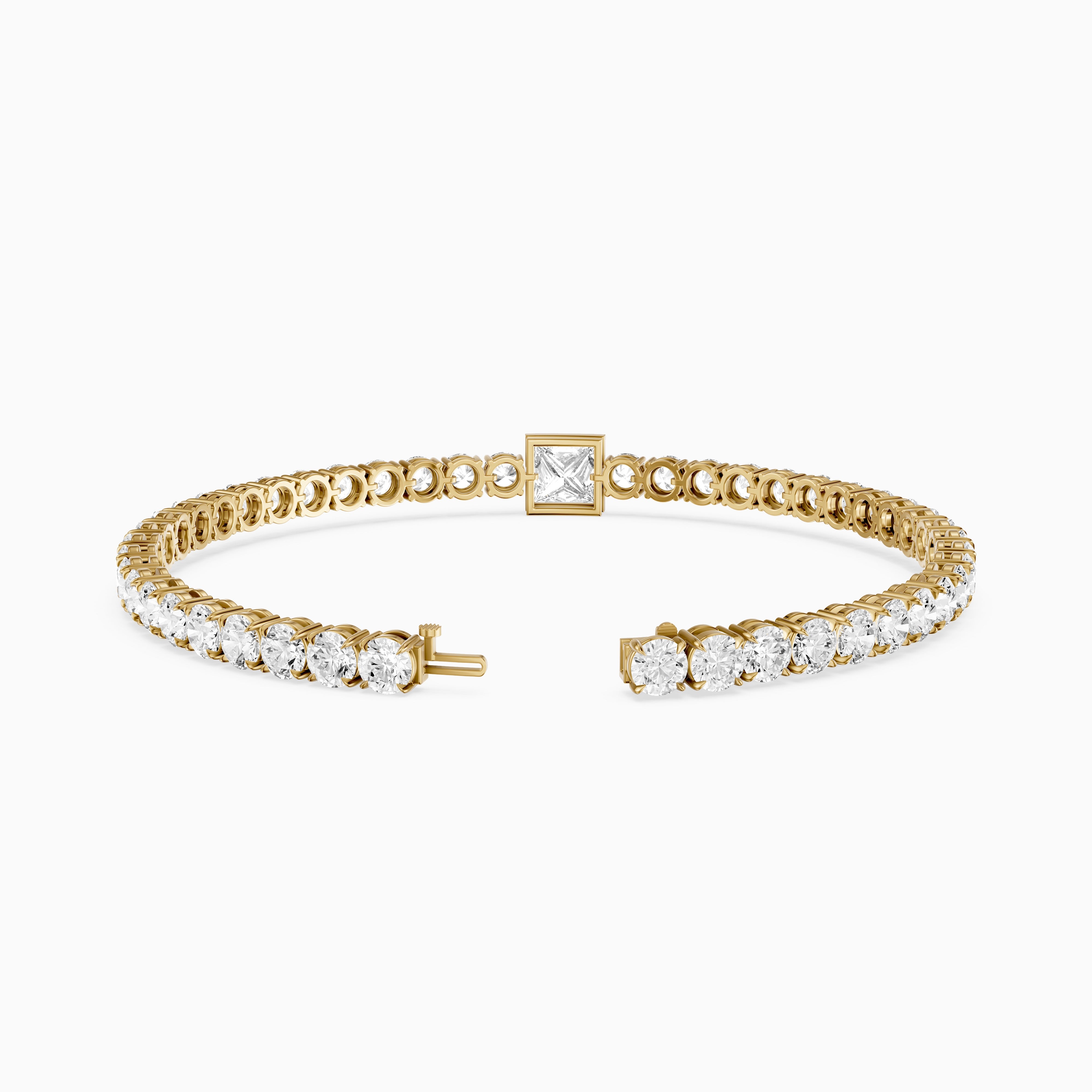 Corrine Princess Cut Lab Grown Diamond Single Station Tennis Bracelet