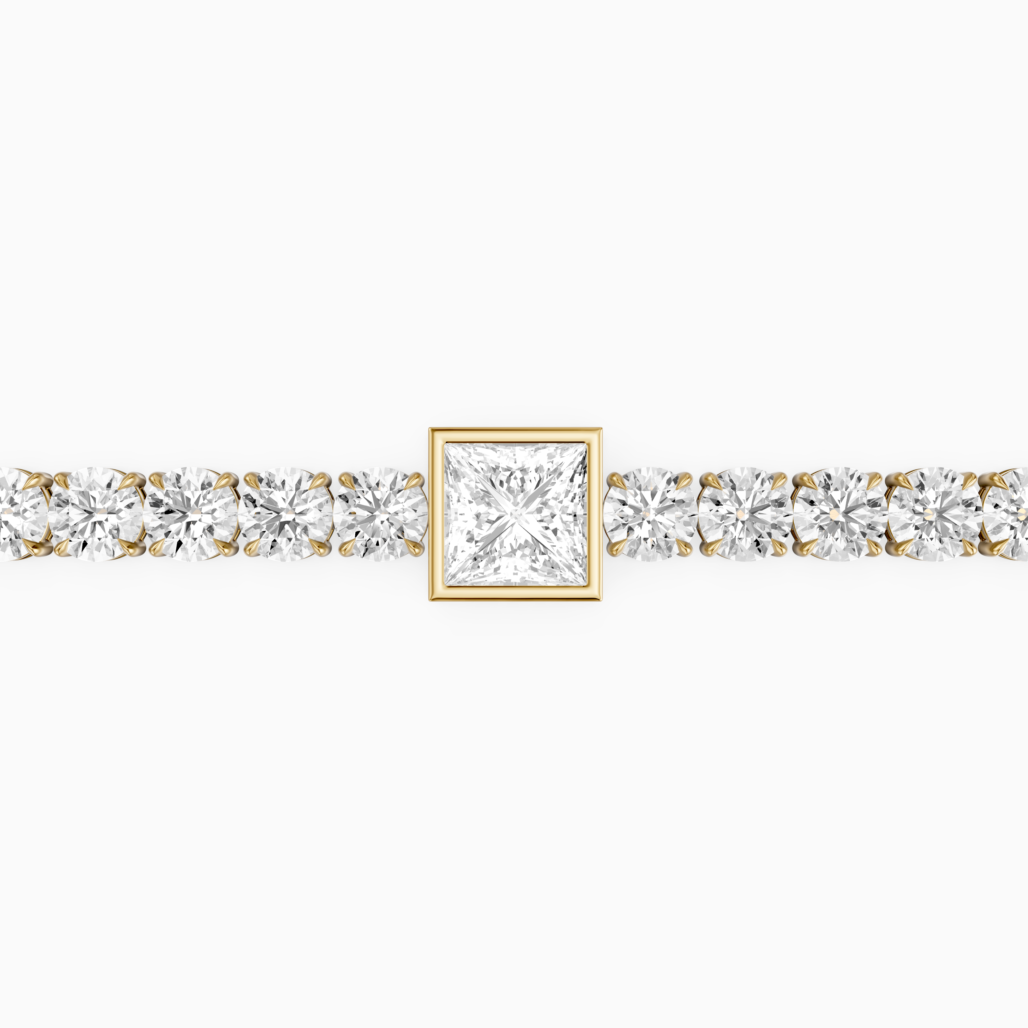 Corrine Princess Cut Lab Grown Diamond Single Station Tennis Bracelet