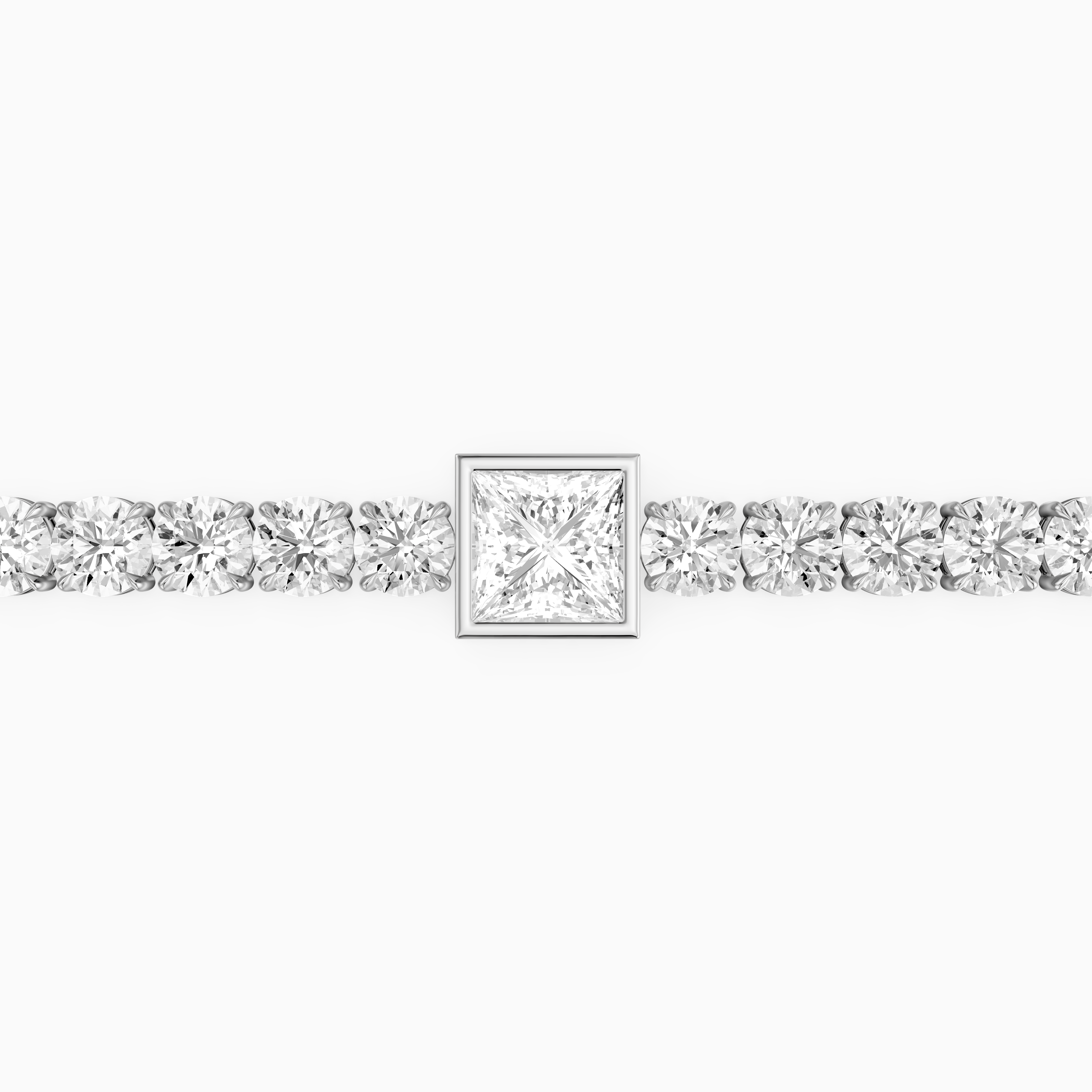 Corrine Princess Cut Lab Grown Diamond Single Station Tennis Bracelet