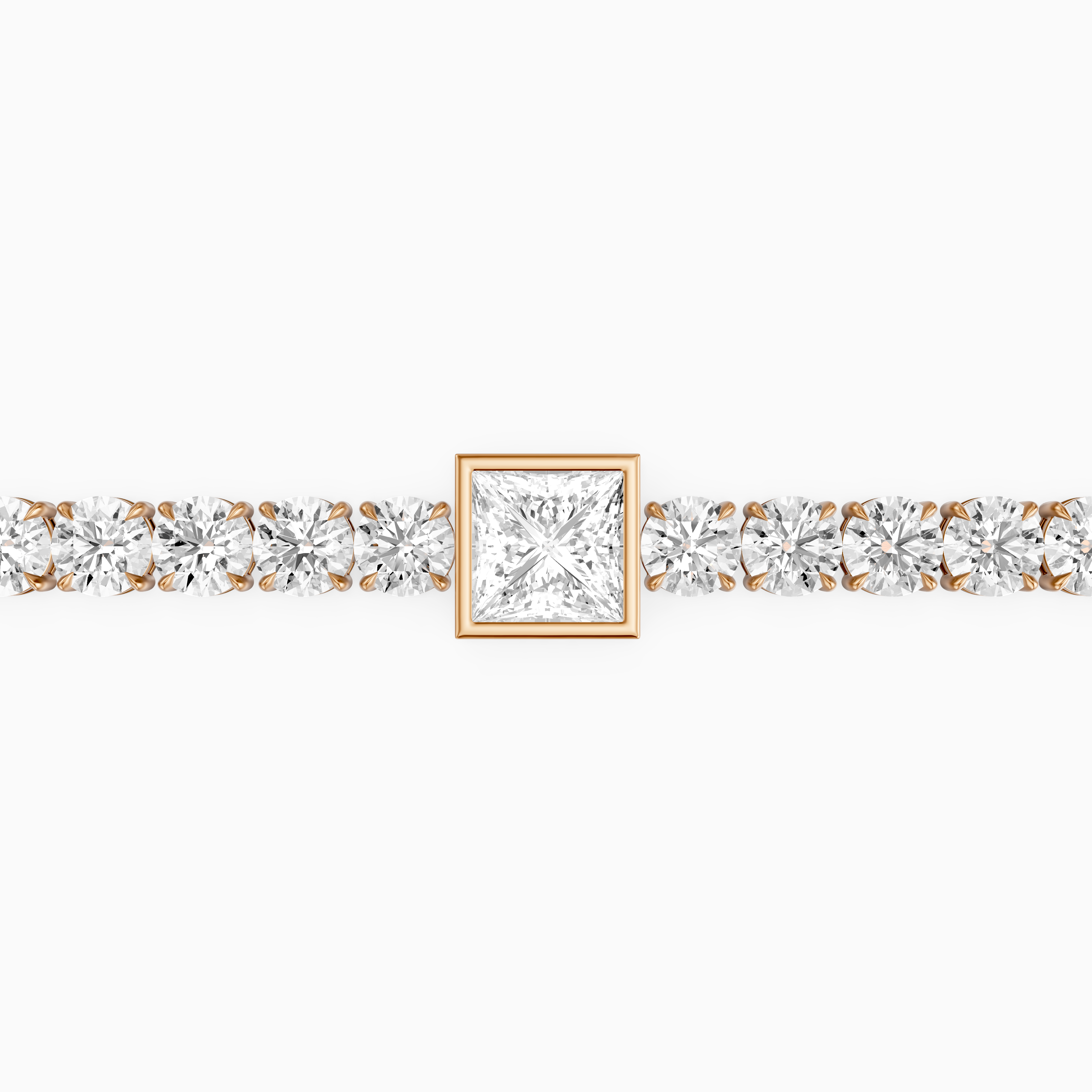Corrine Princess Cut Lab Grown Diamond Single Station Tennis Bracelet