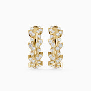 Araceli Round Lab Grown Diamond Floral Vine Hoop Earrings