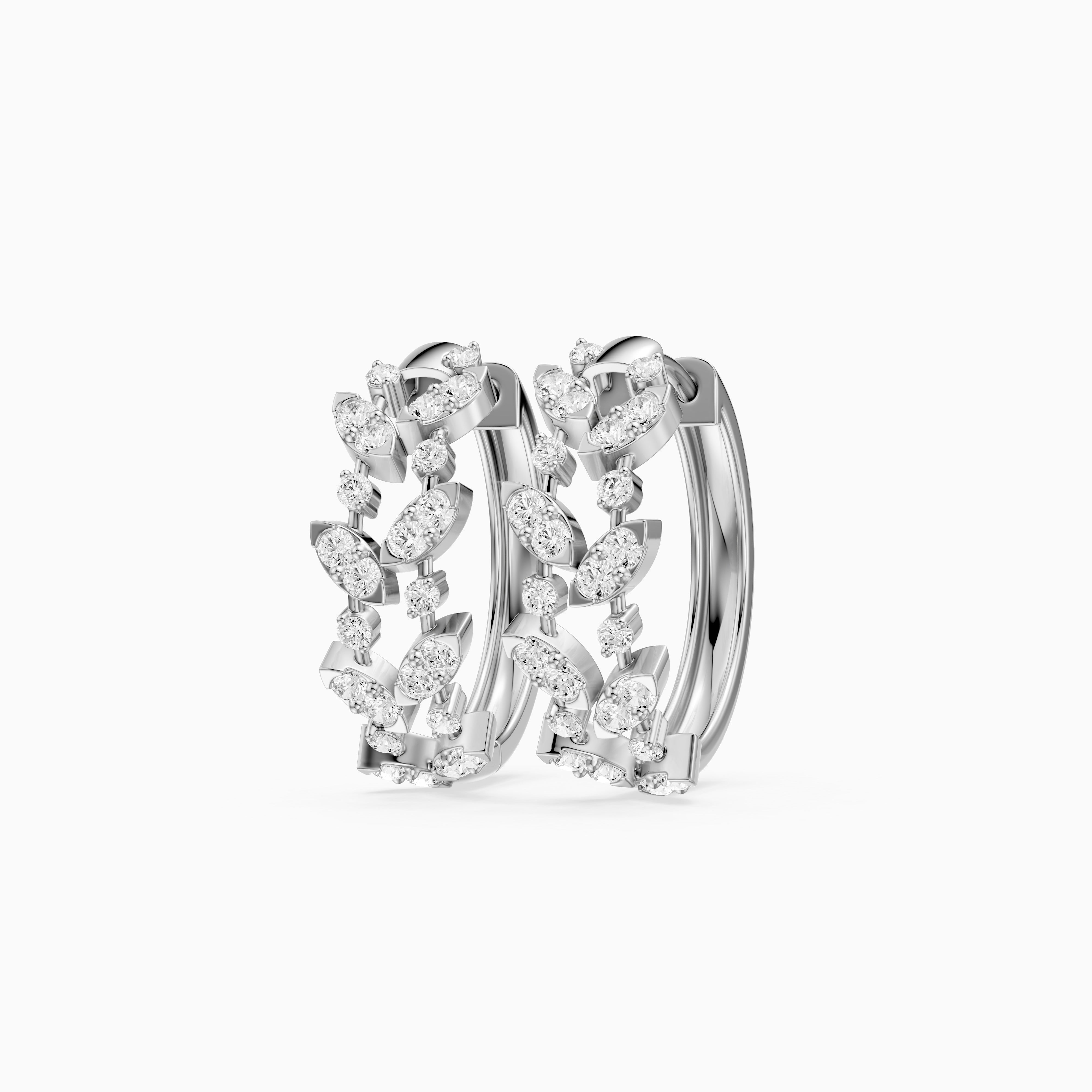 Araceli Round Lab Grown Diamond Floral Vine Hoop Earrings