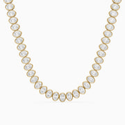 Melody Oval Lab Grown Diamond Graduated Bezel Set Tennis Necklace