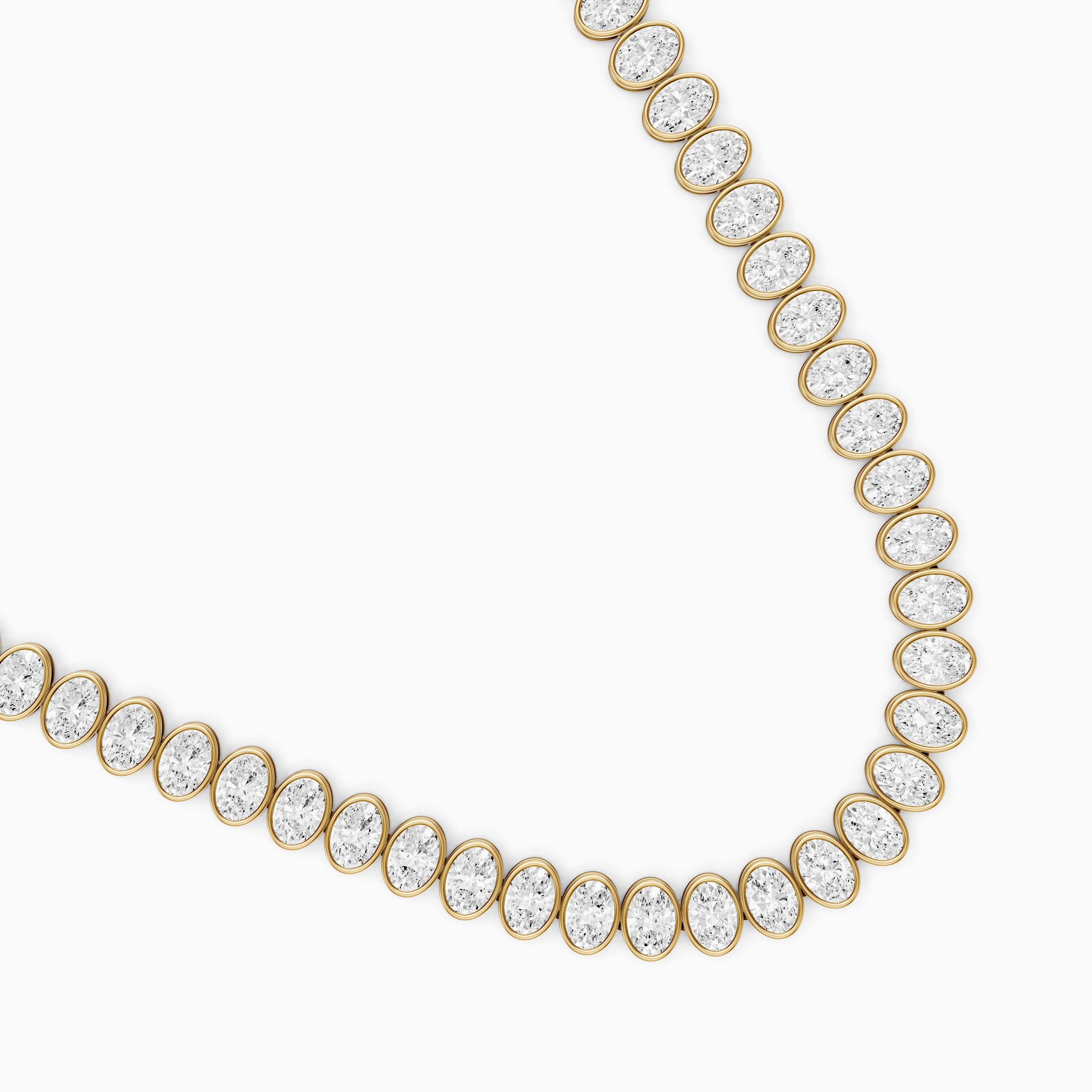 Melody Oval Lab Grown Diamond Graduated Bezel Set Tennis Necklace