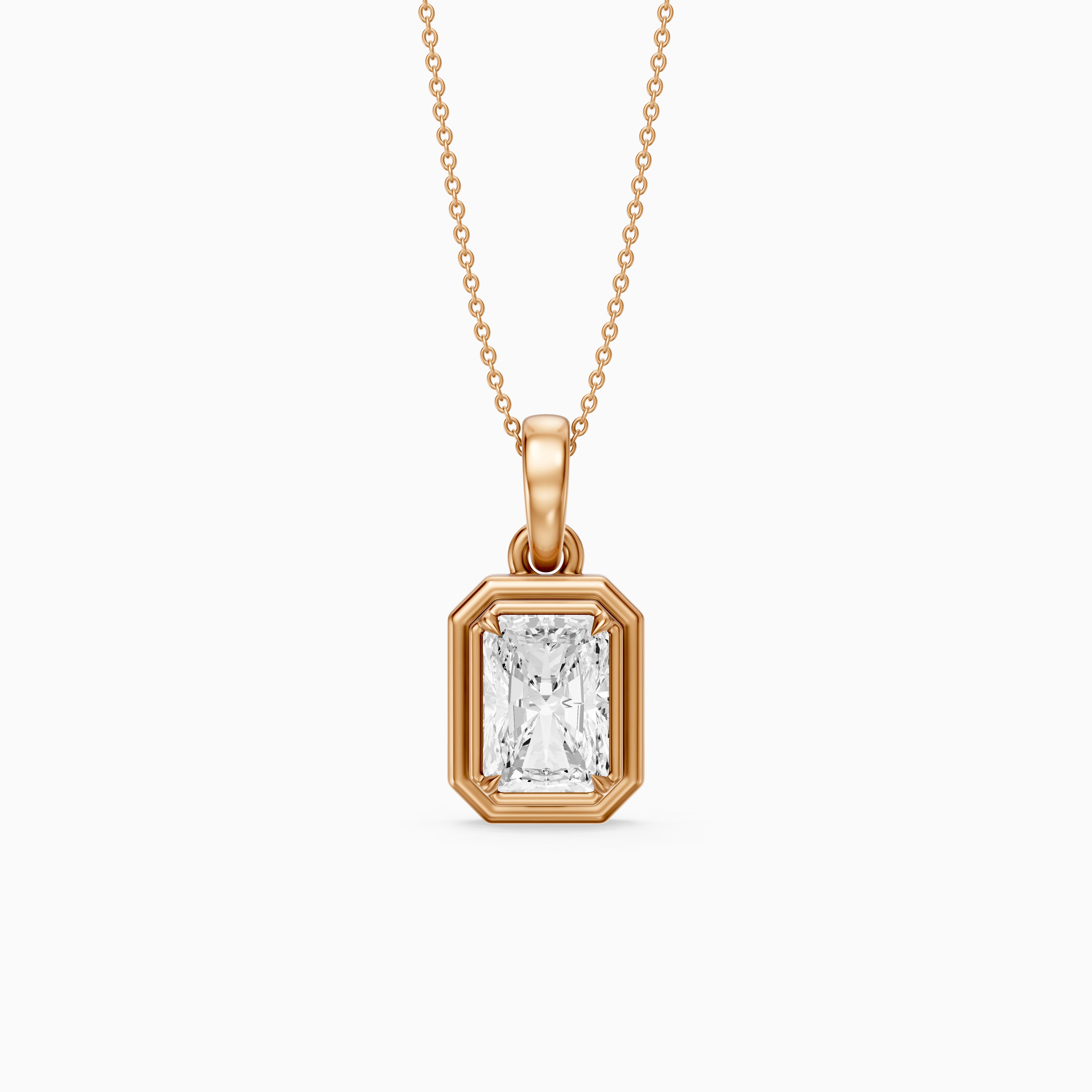 Maggie Radiant Cut Lab Grown Diamond Double Frame Pendant