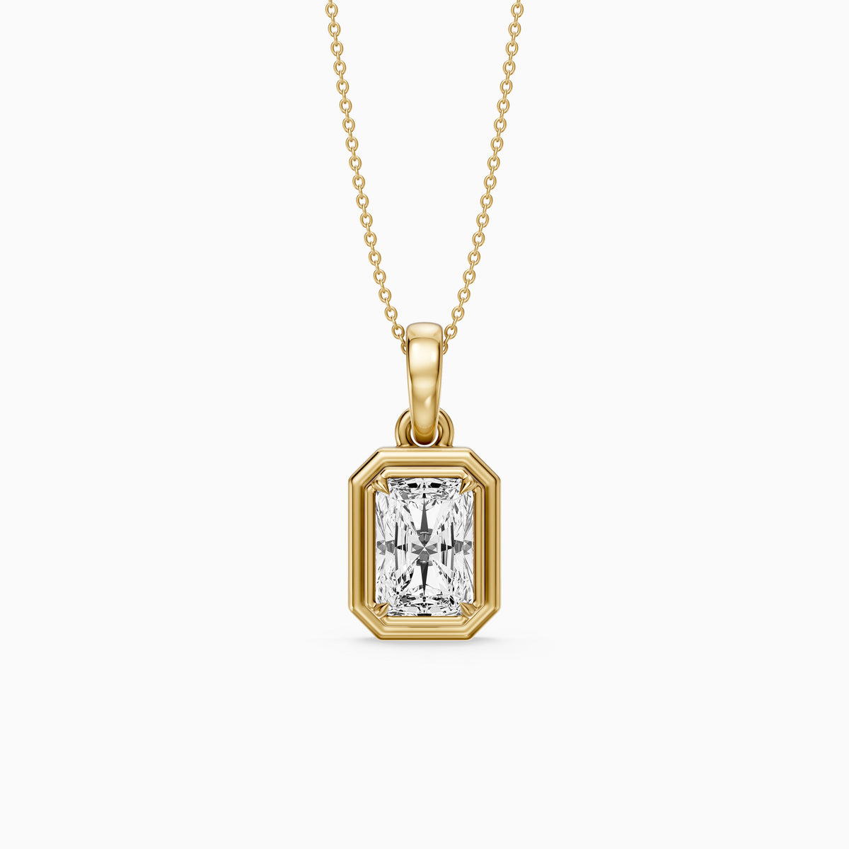 Maggie Radiant Cut Lab Grown Diamond Double Frame Pendant