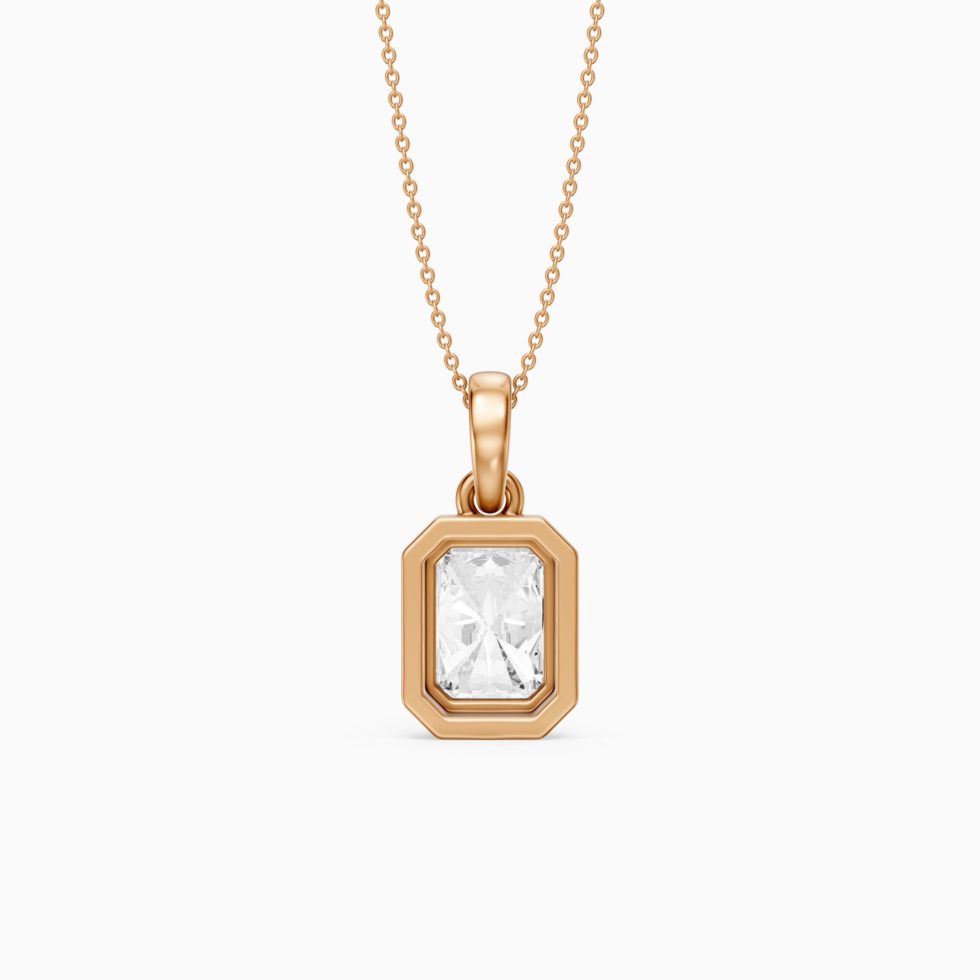 Maggie Radiant Cut Lab Grown Diamond Double Frame Pendant