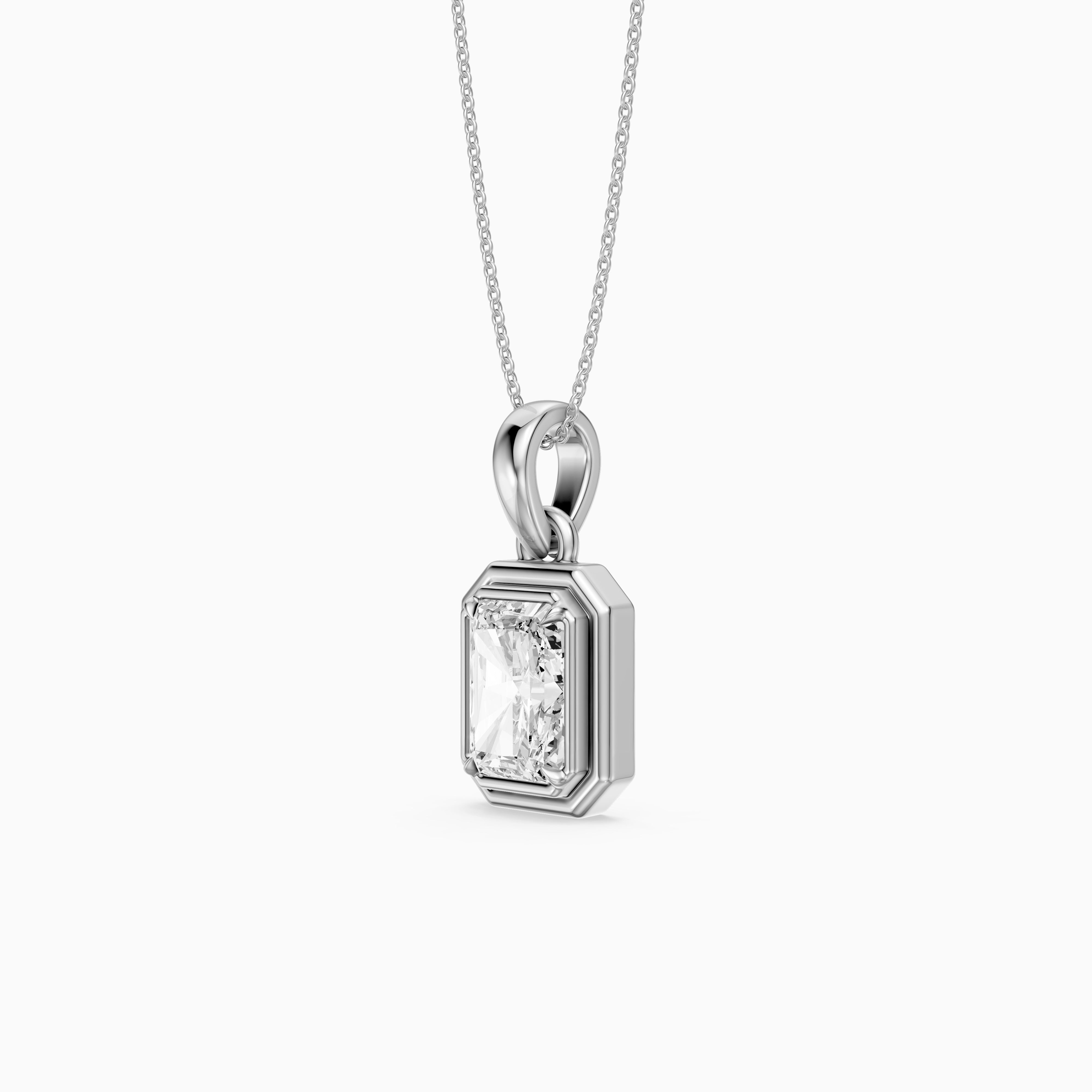 Maggie Radiant Cut Lab Grown Diamond Double Frame Pendant