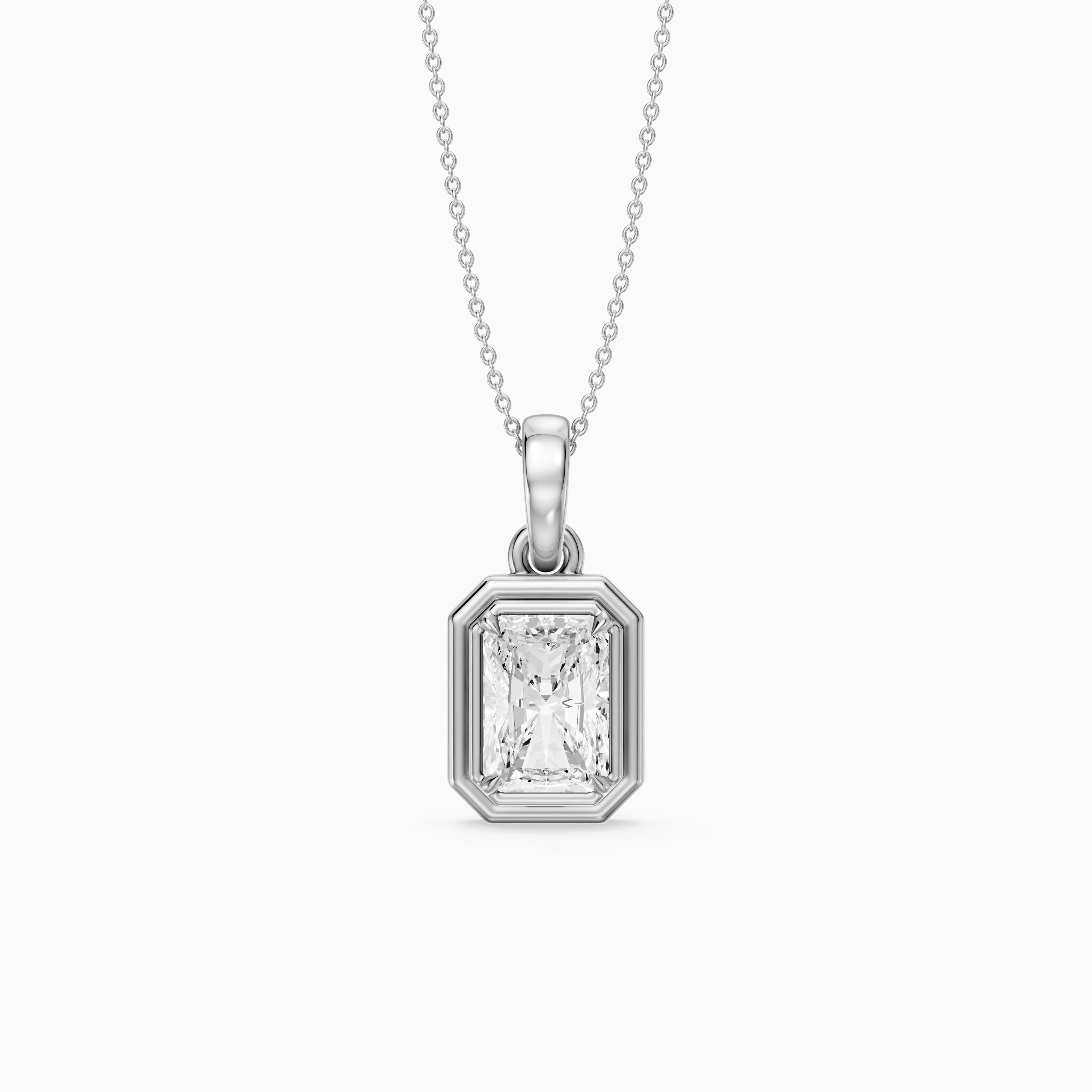 Maggie Radiant Cut Lab Grown Diamond Double Frame Pendant