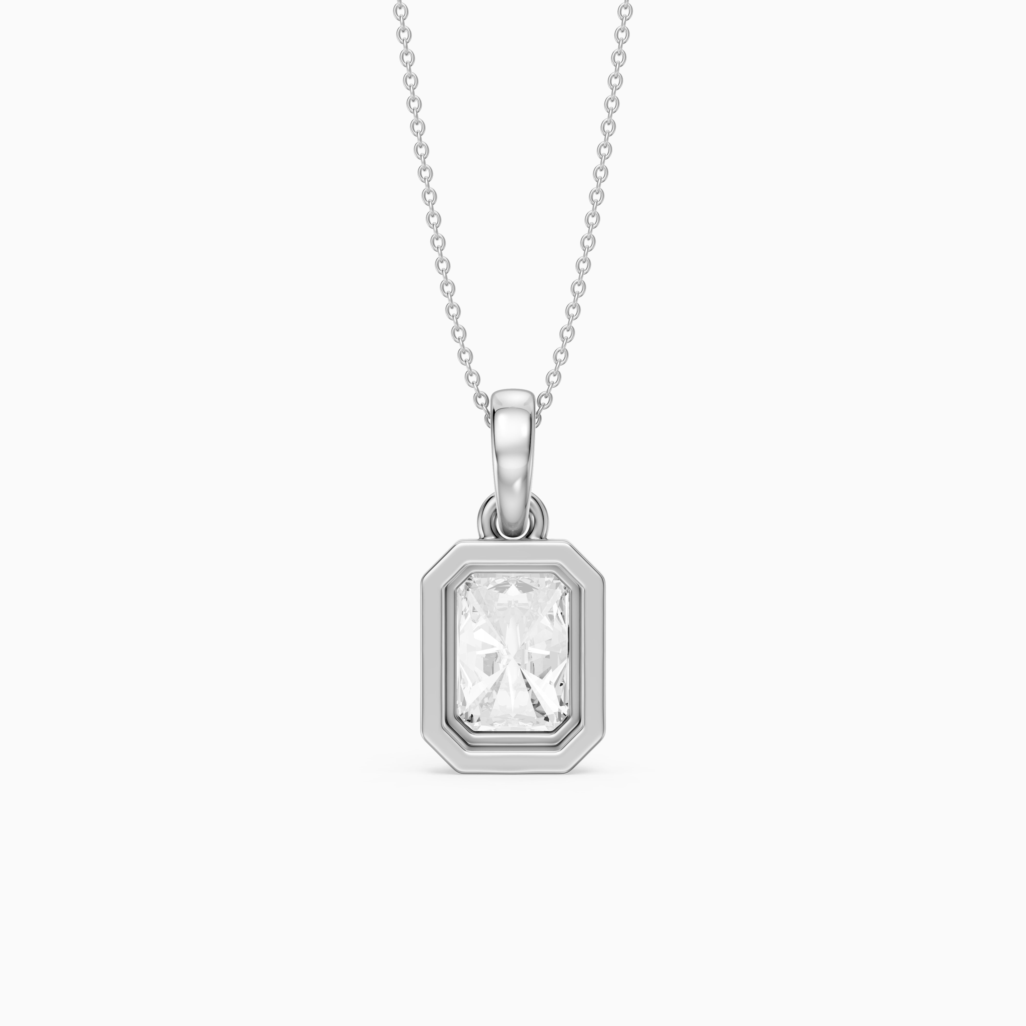 Maggie Radiant Cut Lab Grown Diamond Double Frame Pendant