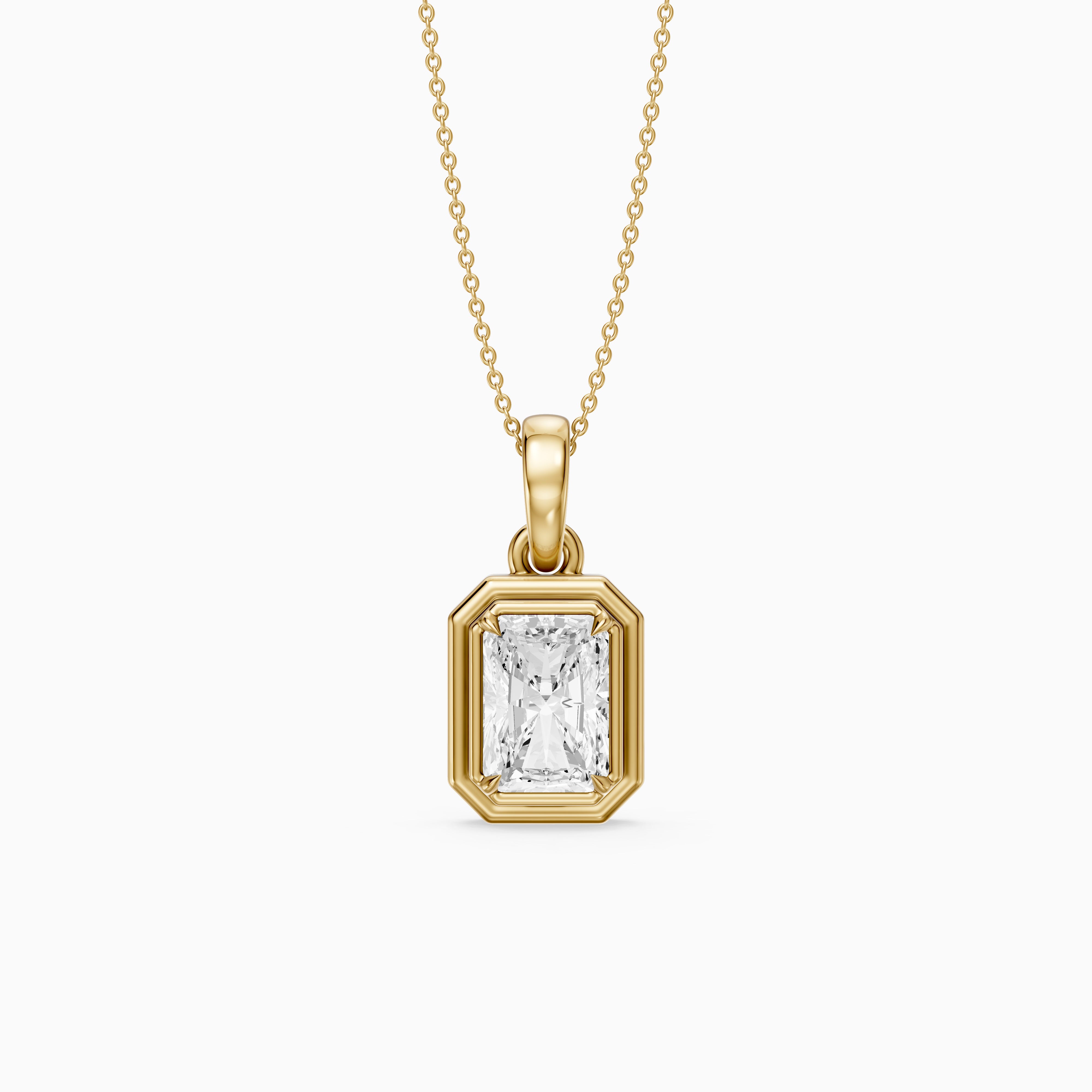 Maggie Radiant Cut Lab Grown Diamond Double Frame Pendant