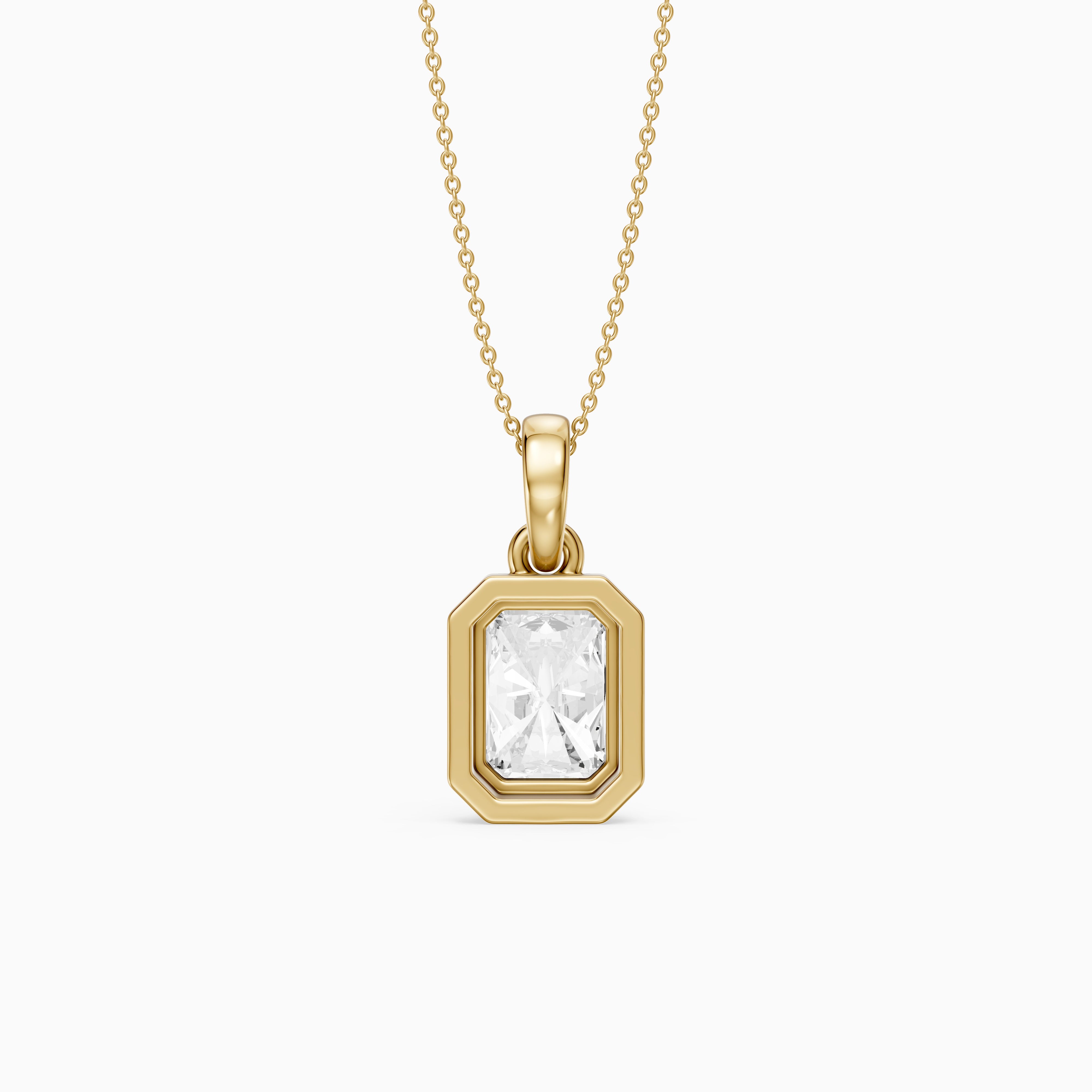 Maggie Radiant Cut Lab Grown Diamond Double Frame Pendant