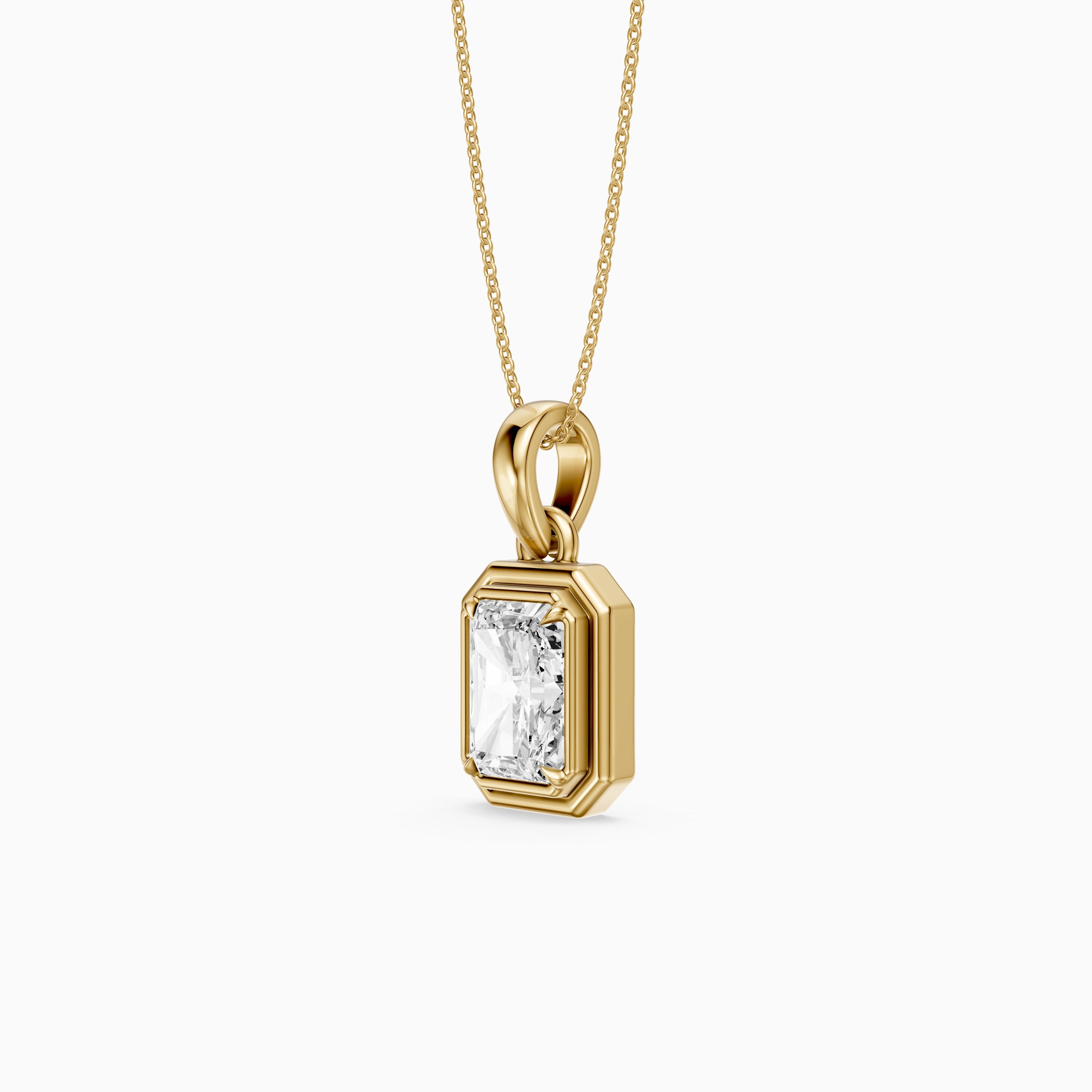 Maggie Radiant Cut Lab Grown Diamond Double Frame Pendant