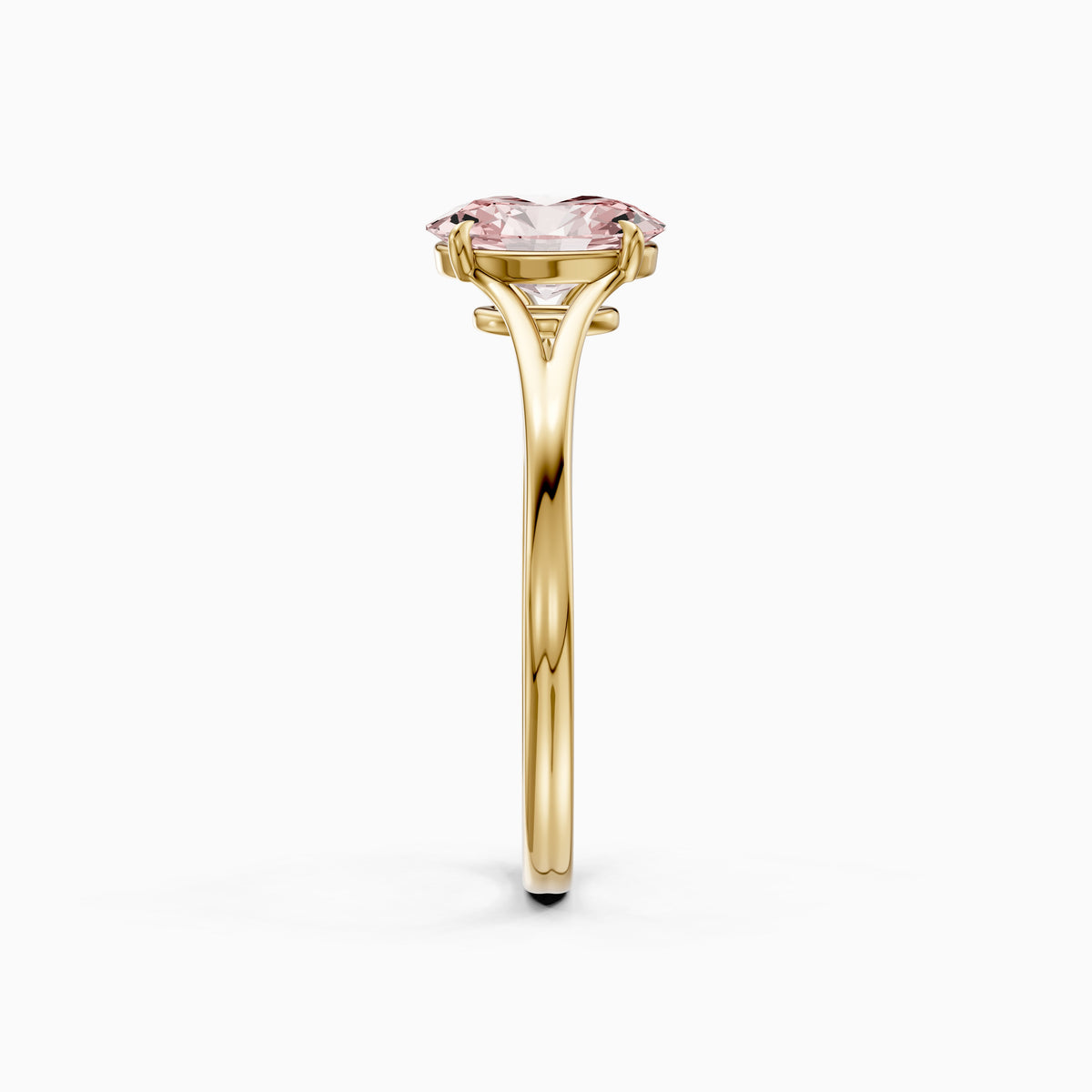 Ainslee Oval Pink Lab Grown Diamond Split Shank Solitaire Ring
