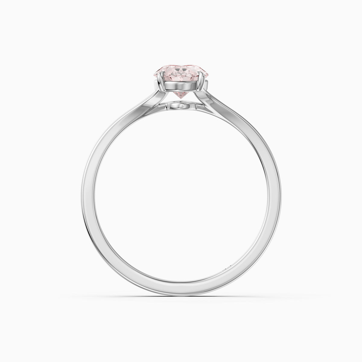 Ainslee Oval Pink Lab Grown Diamond Split Shank Solitaire Ring