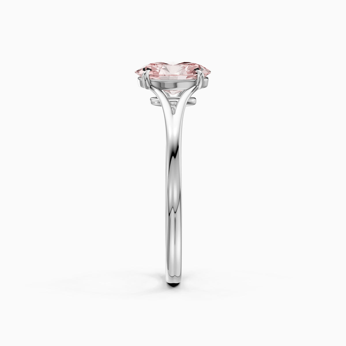 Ainslee Oval Pink Lab Grown Diamond Split Shank Solitaire Ring