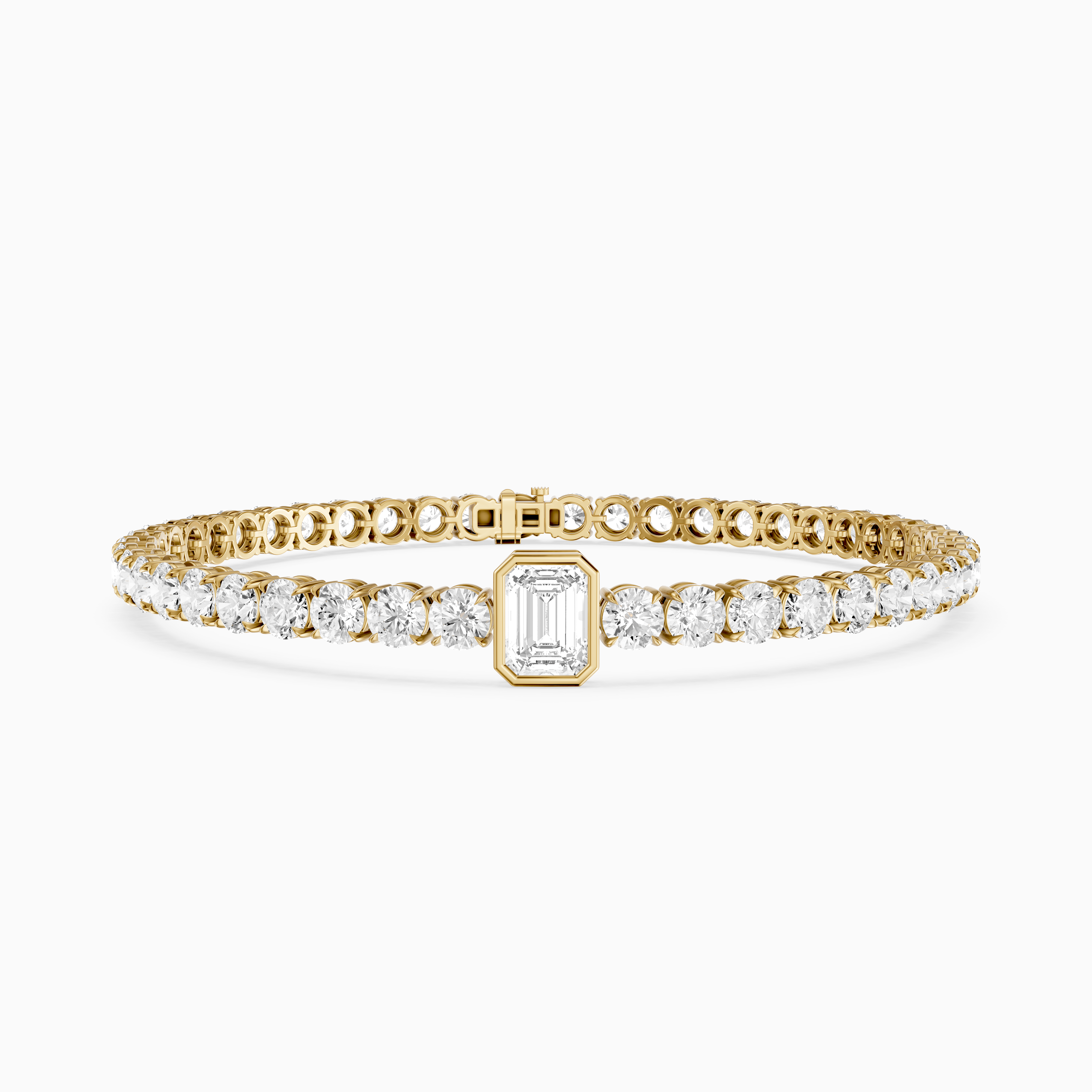 Greta Emerald Cut Lab Grown Diamond Single Station Tennis Bracelet