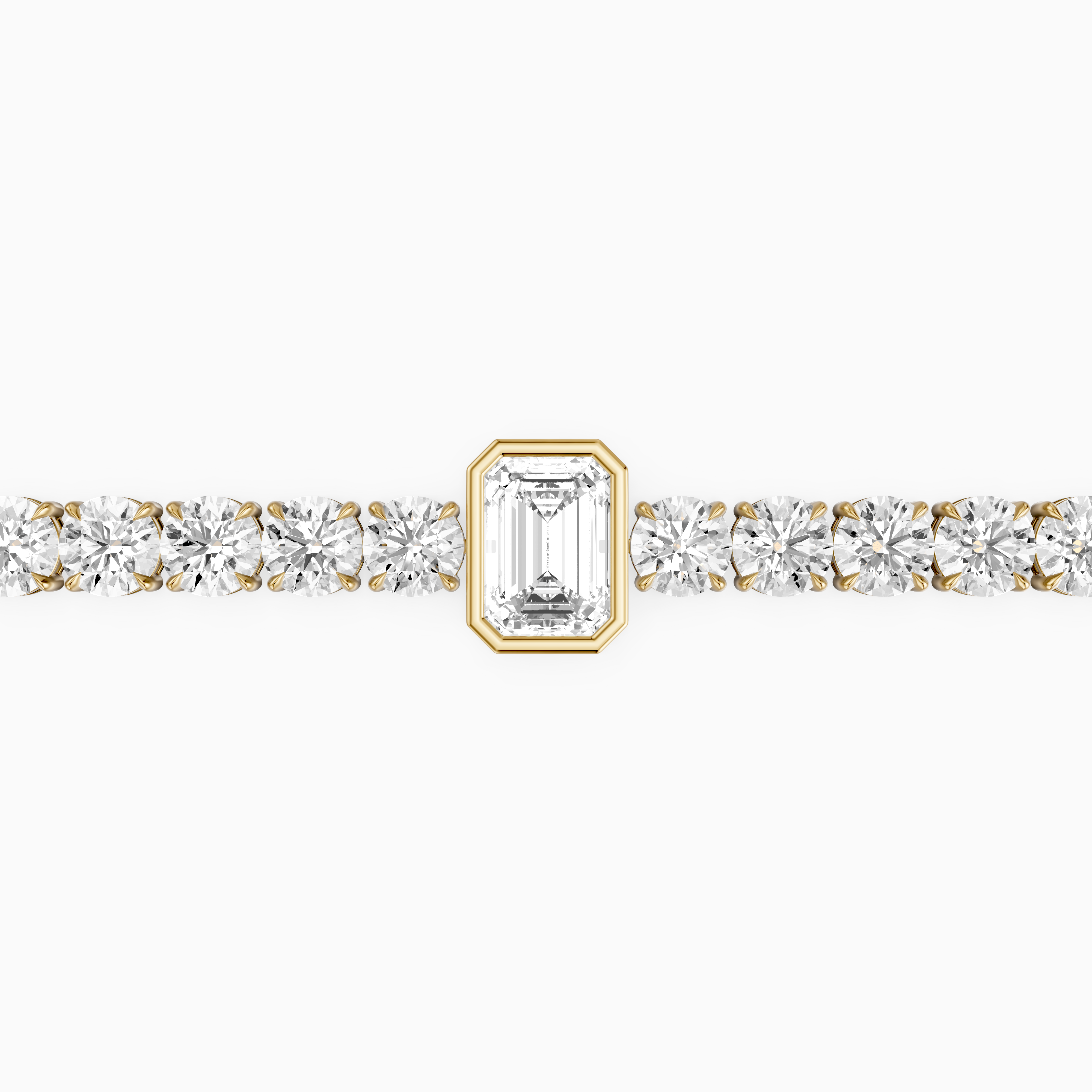 Greta Emerald Cut Lab Grown Diamond Single Station Tennis Bracelet