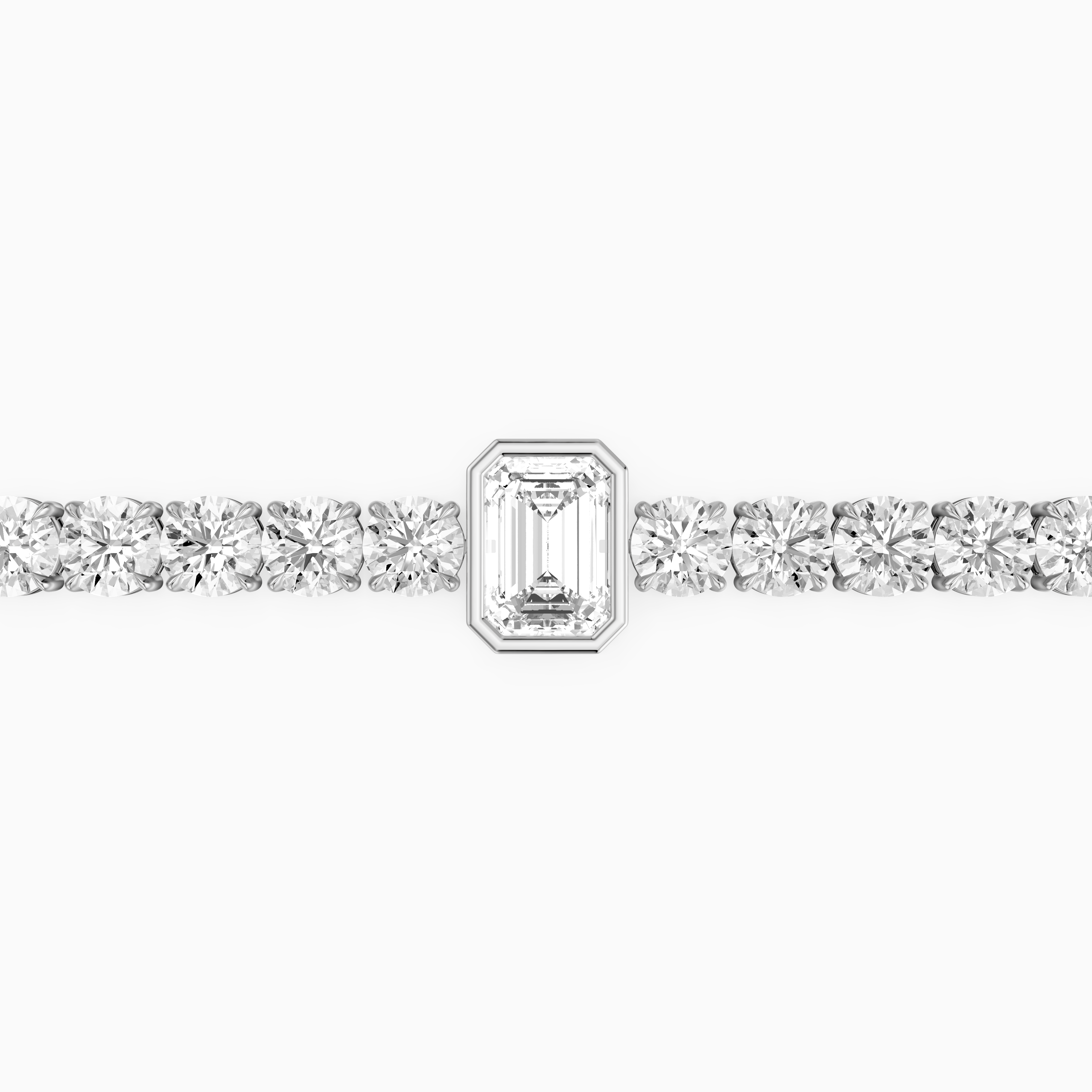 Greta Emerald Cut Lab Grown Diamond Single Station Tennis Bracelet