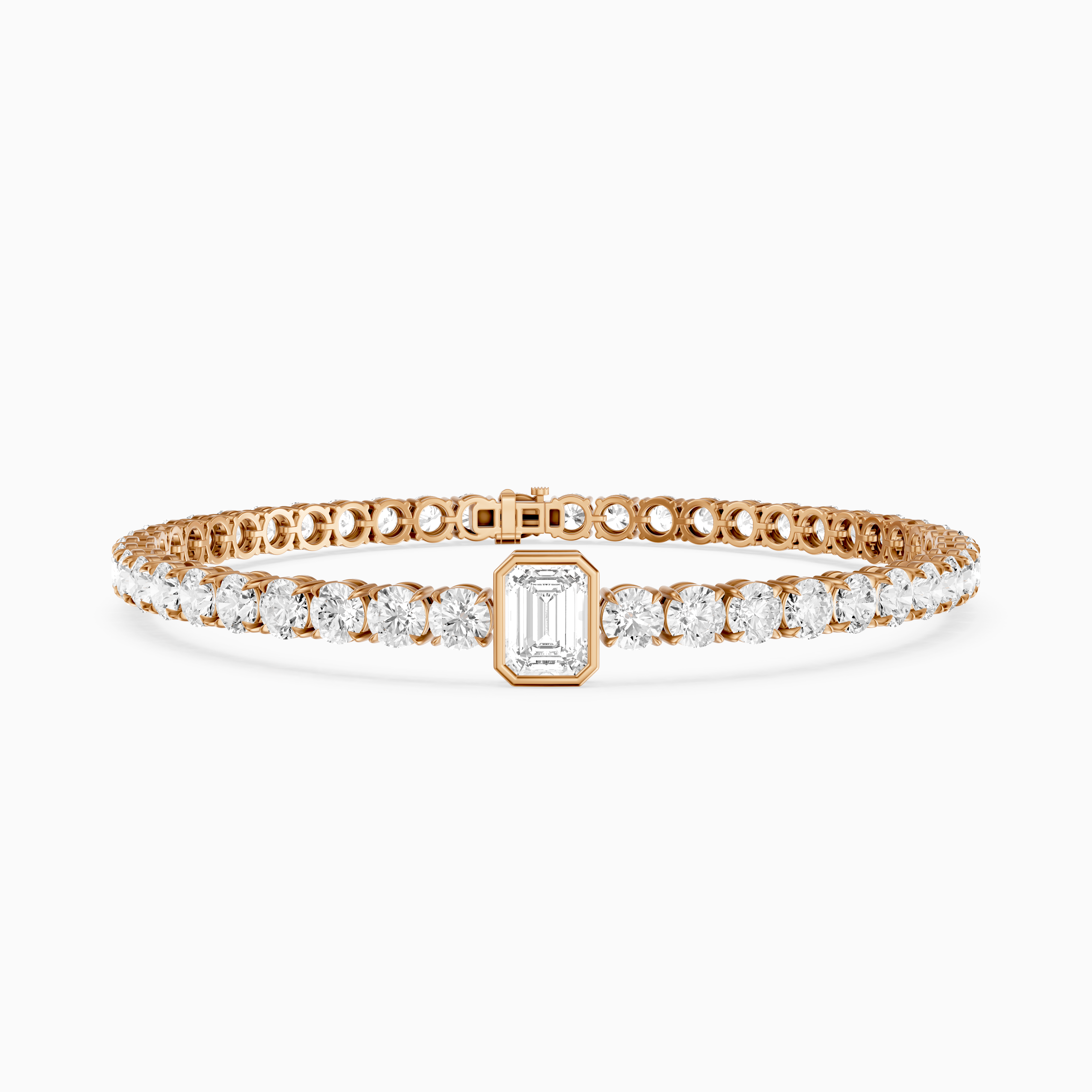 Greta Emerald Cut Lab Grown Diamond Single Station Tennis Bracelet