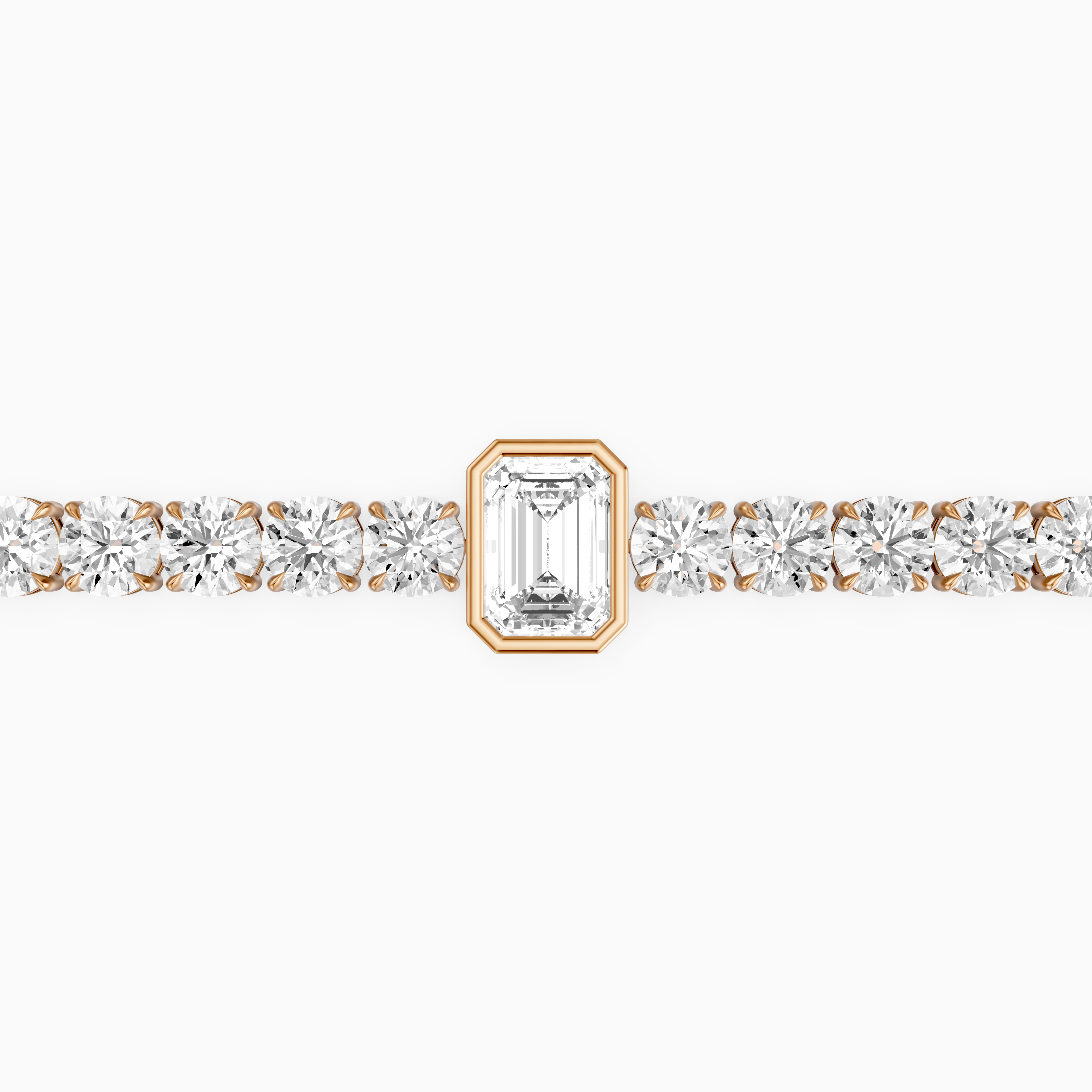 Greta Emerald Cut Lab Grown Diamond Single Station Tennis Bracelet