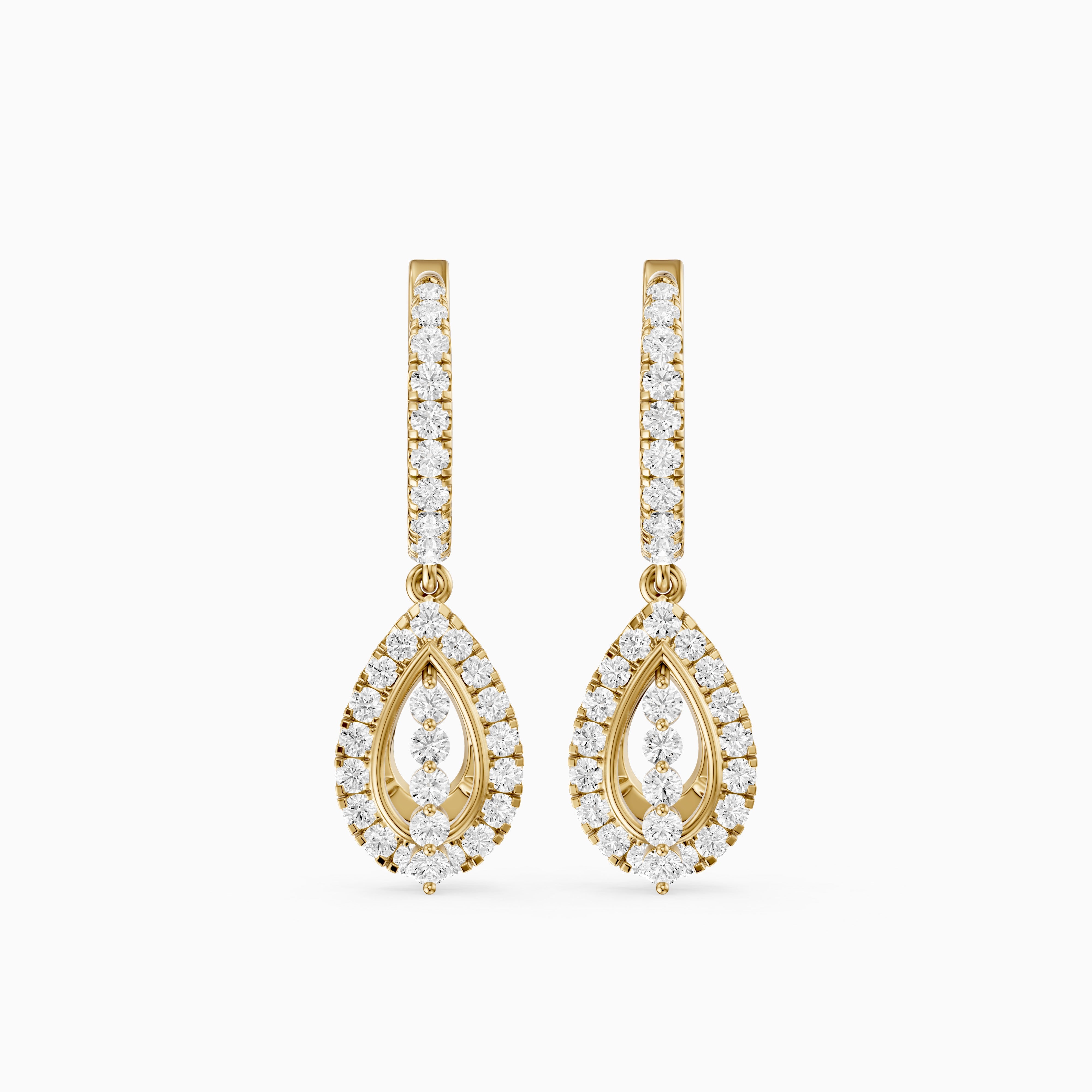 Kassidy Round Lab Grown Diamond Leverback Drop Earrings