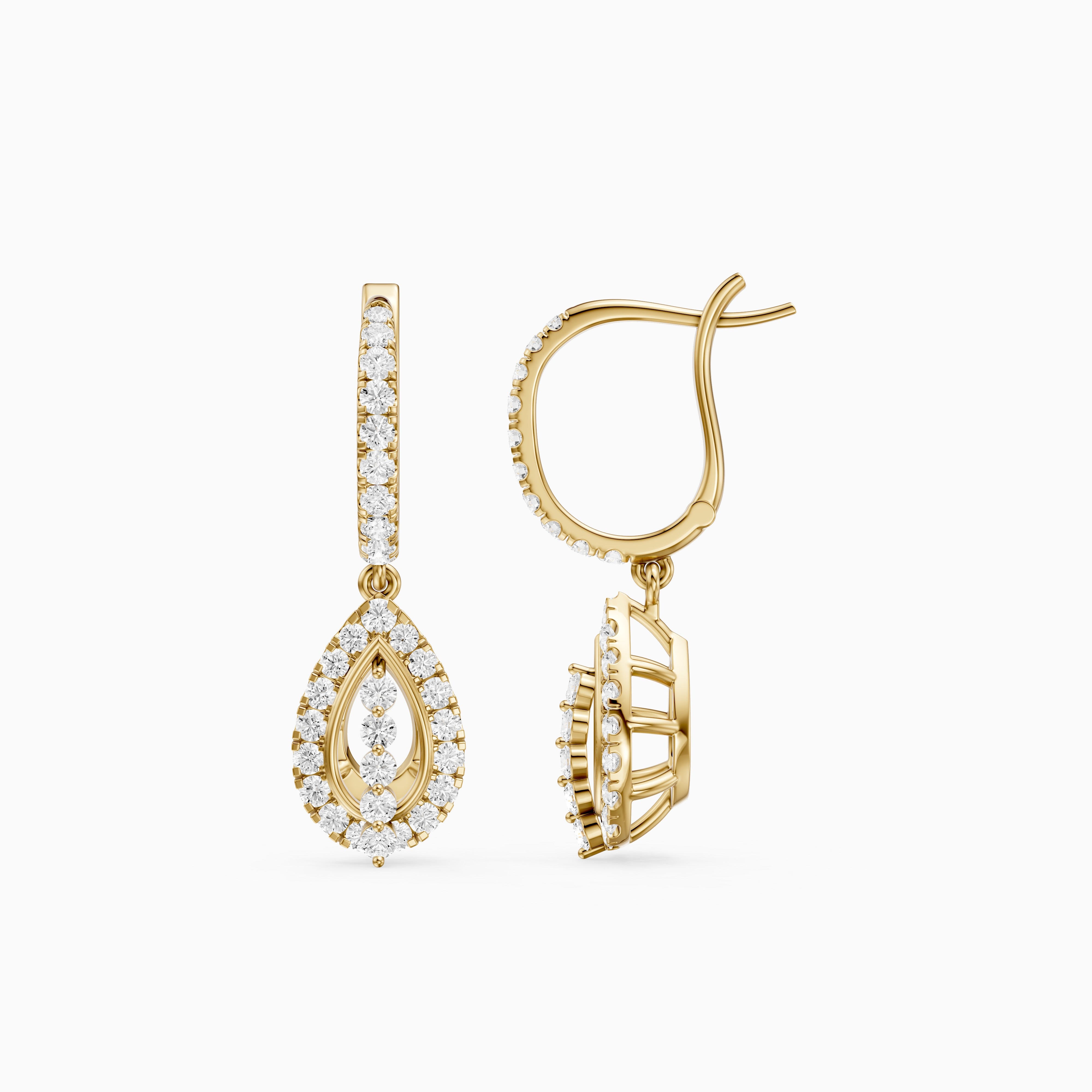 Kassidy Round Lab Grown Diamond Leverback Drop Earrings