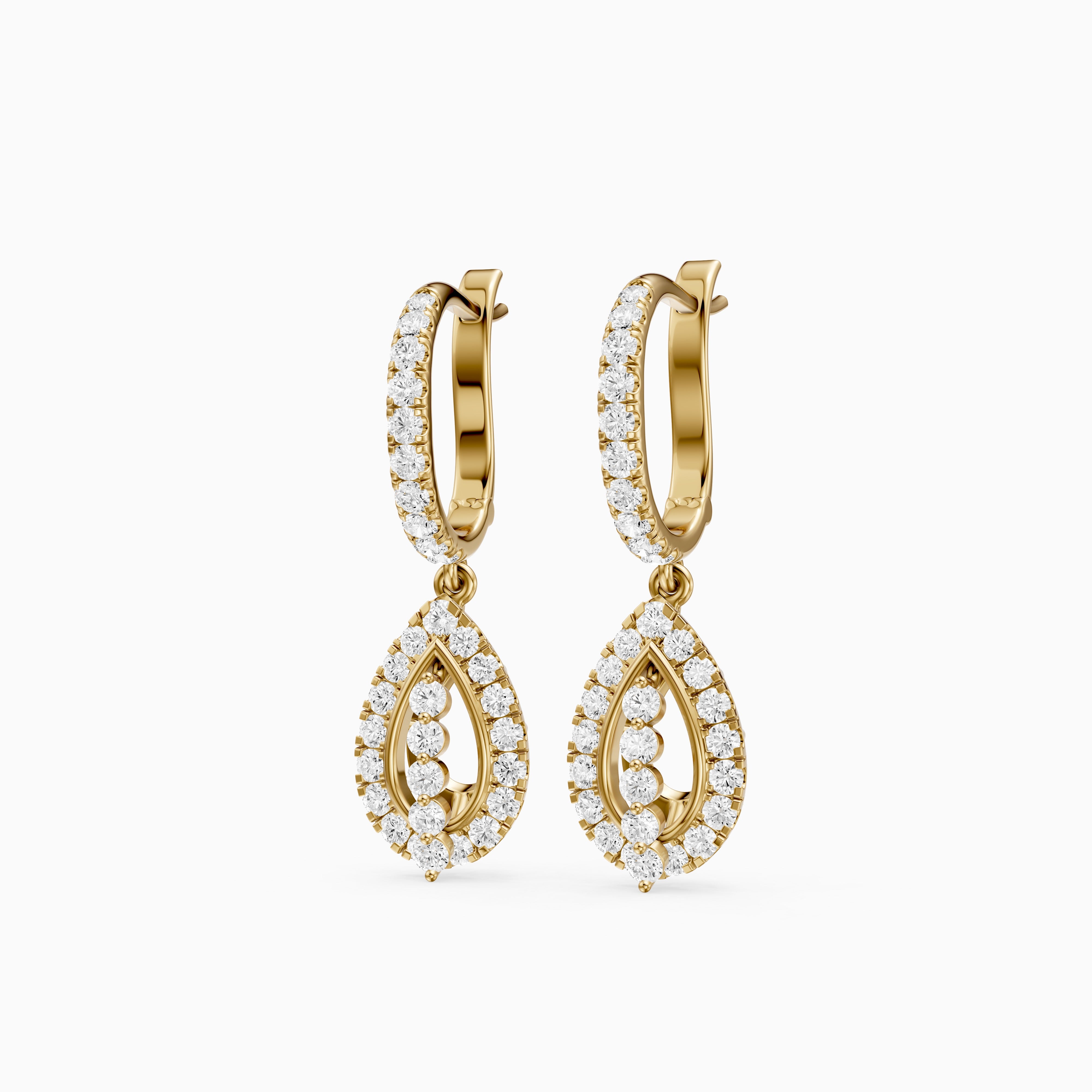 Kassidy Round Lab Grown Diamond Leverback Drop Earrings
