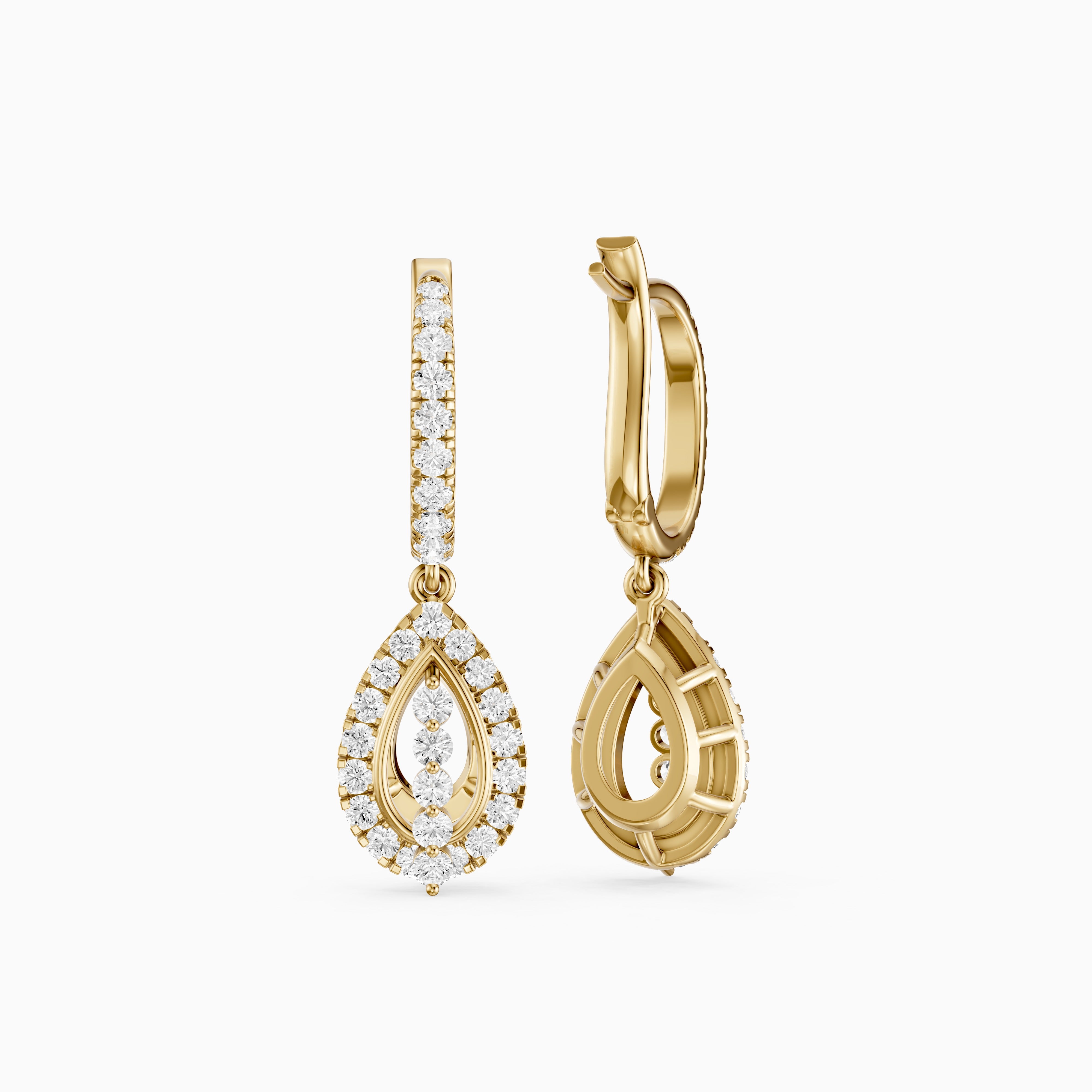 Kassidy Round Lab Grown Diamond Leverback Drop Earrings