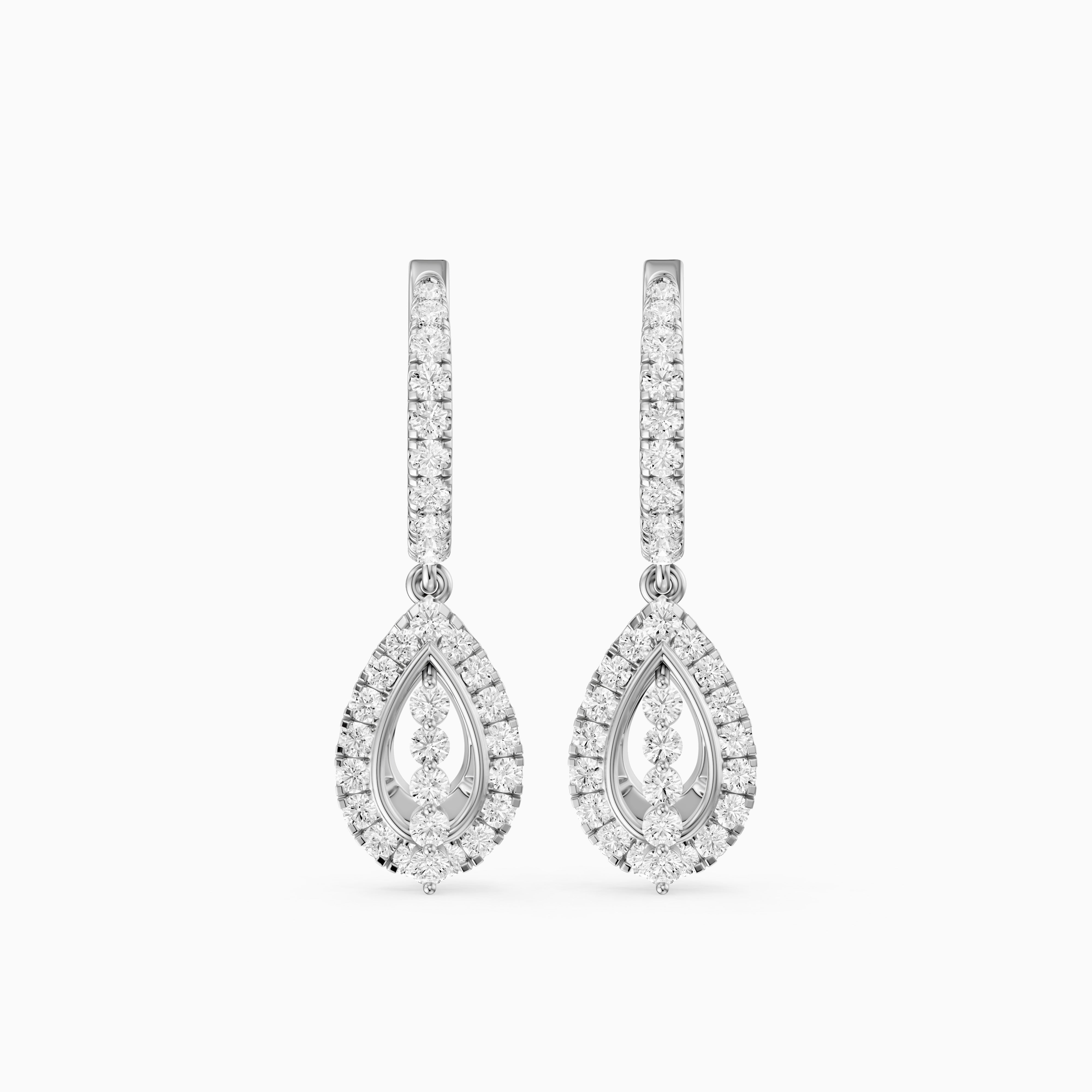 Kassidy Round Lab Grown Diamond Leverback Drop Earrings